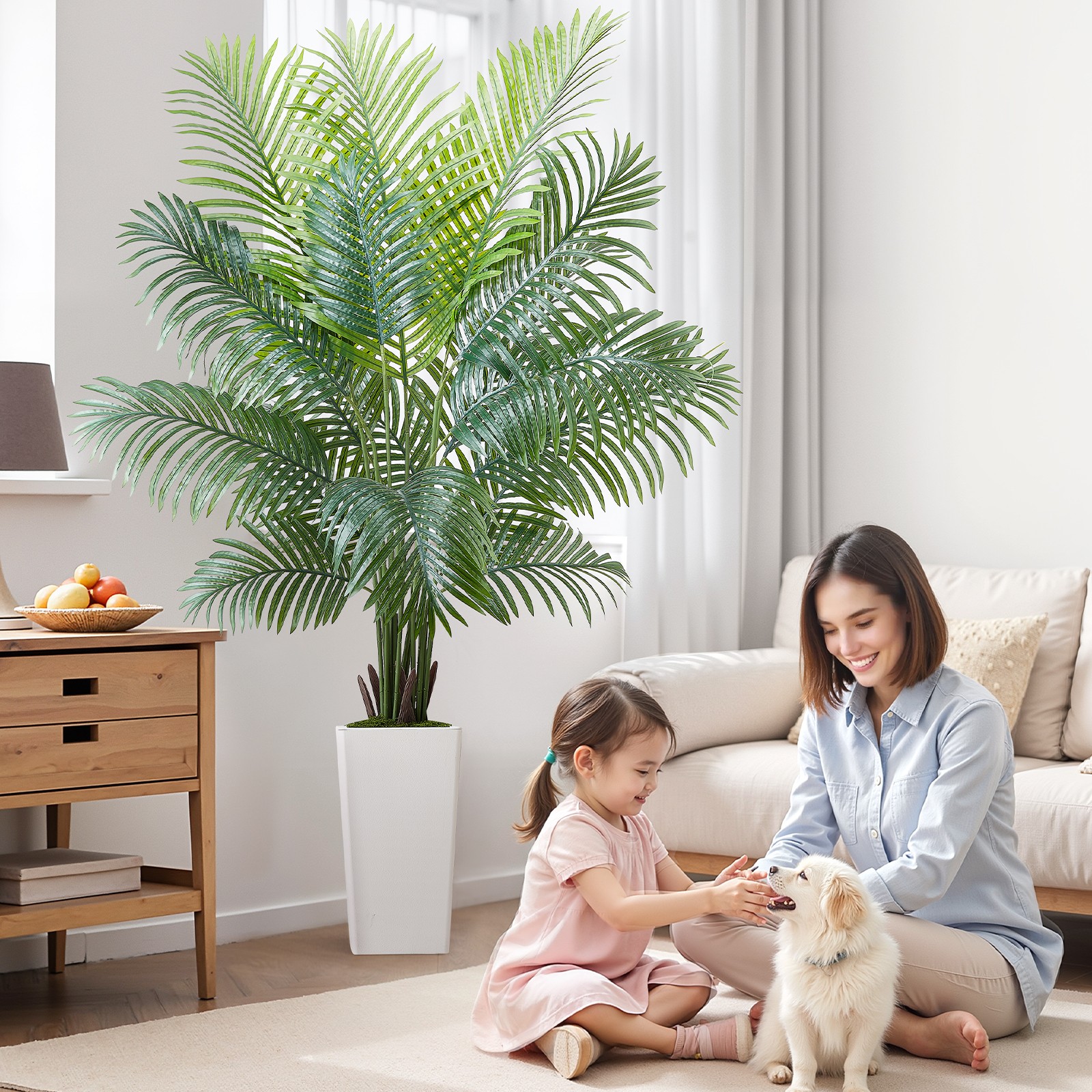 VEVOR 6ft Artificial Areca Palm Tree Faux Plant in Pot for Home Office Decor