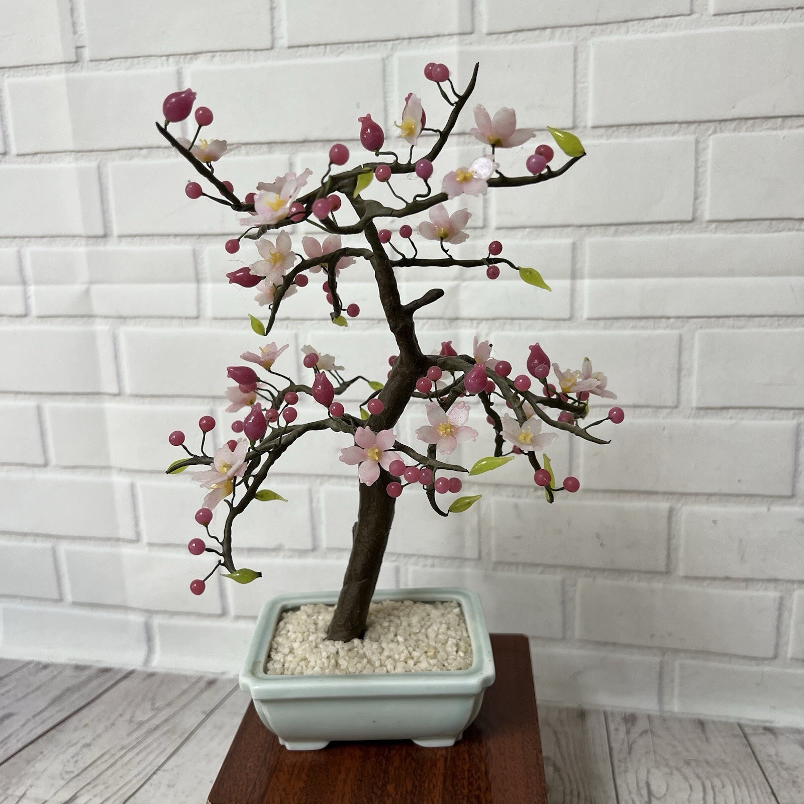 10” Artificial Cherry Blossom Bonsai Tree Decorative Pink