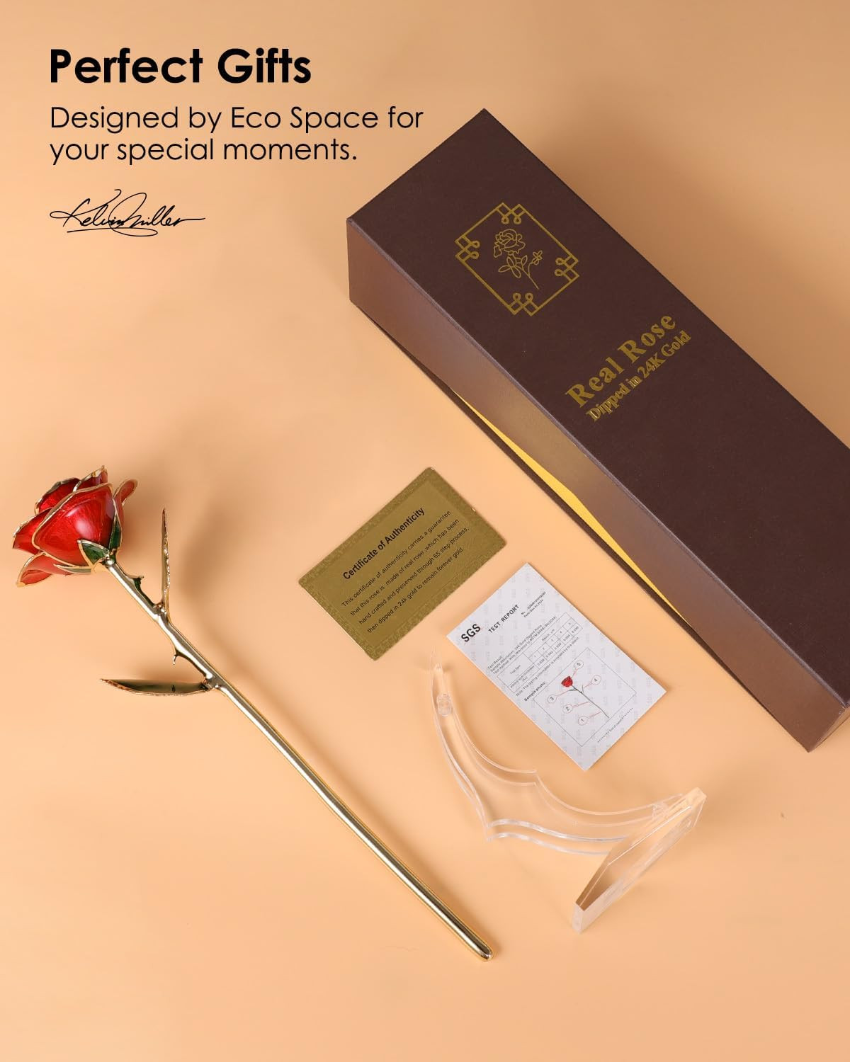 Gold Dipped Rose – Hand-Dipped Real 24K Gold Rose – Genuine One of a Kind – Eter