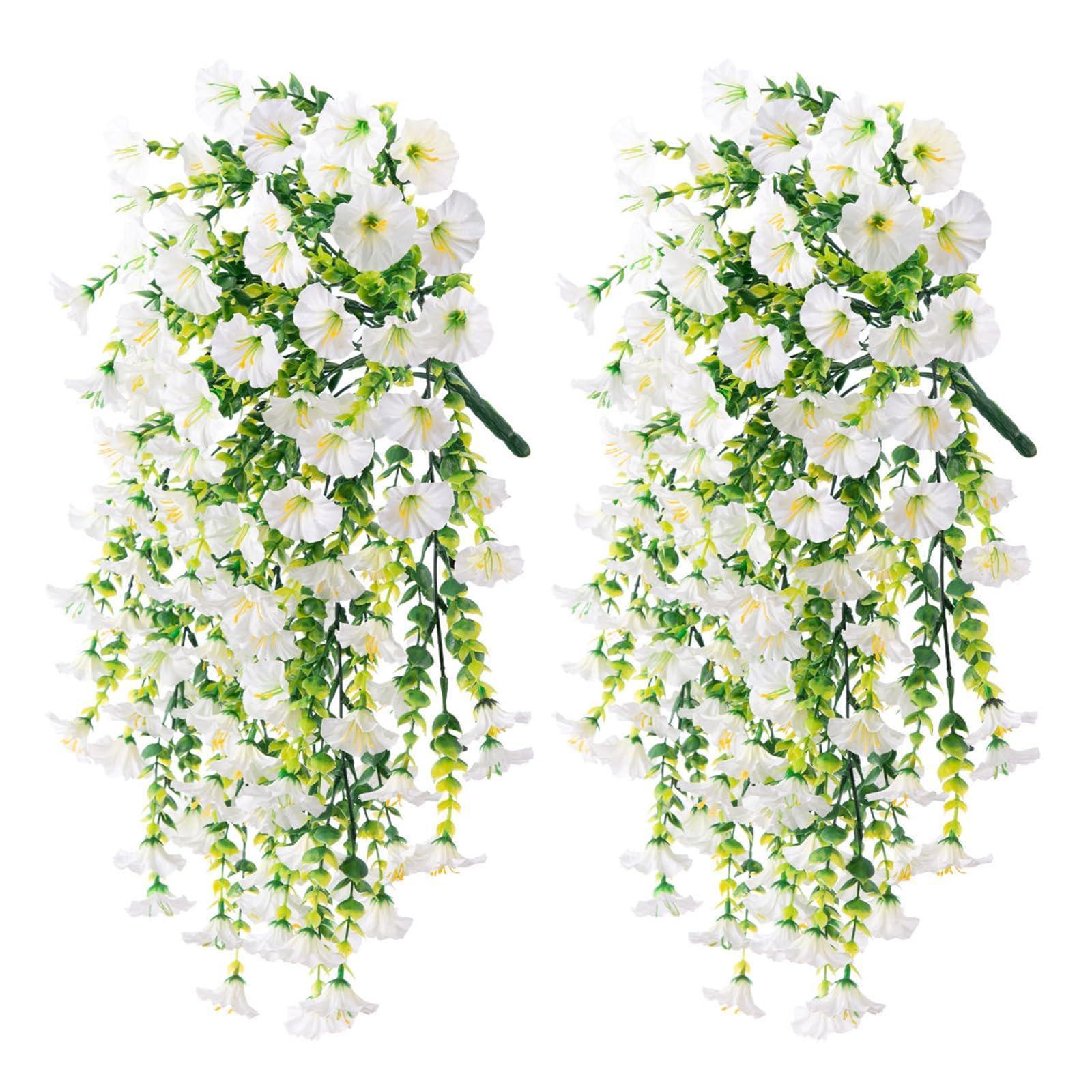 1 pcs Uv-resistant Artificial Morning Glory & Eucalyptus Hanging Decor – Perfect