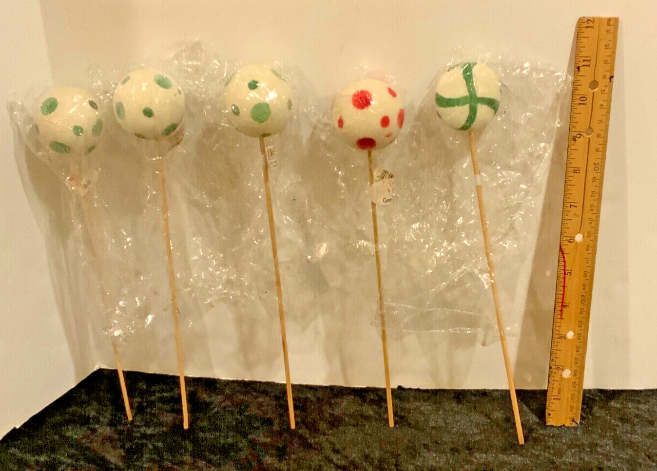 Lot of 5 VINTAGE Styrofoam Basket Picks Floral Decorations