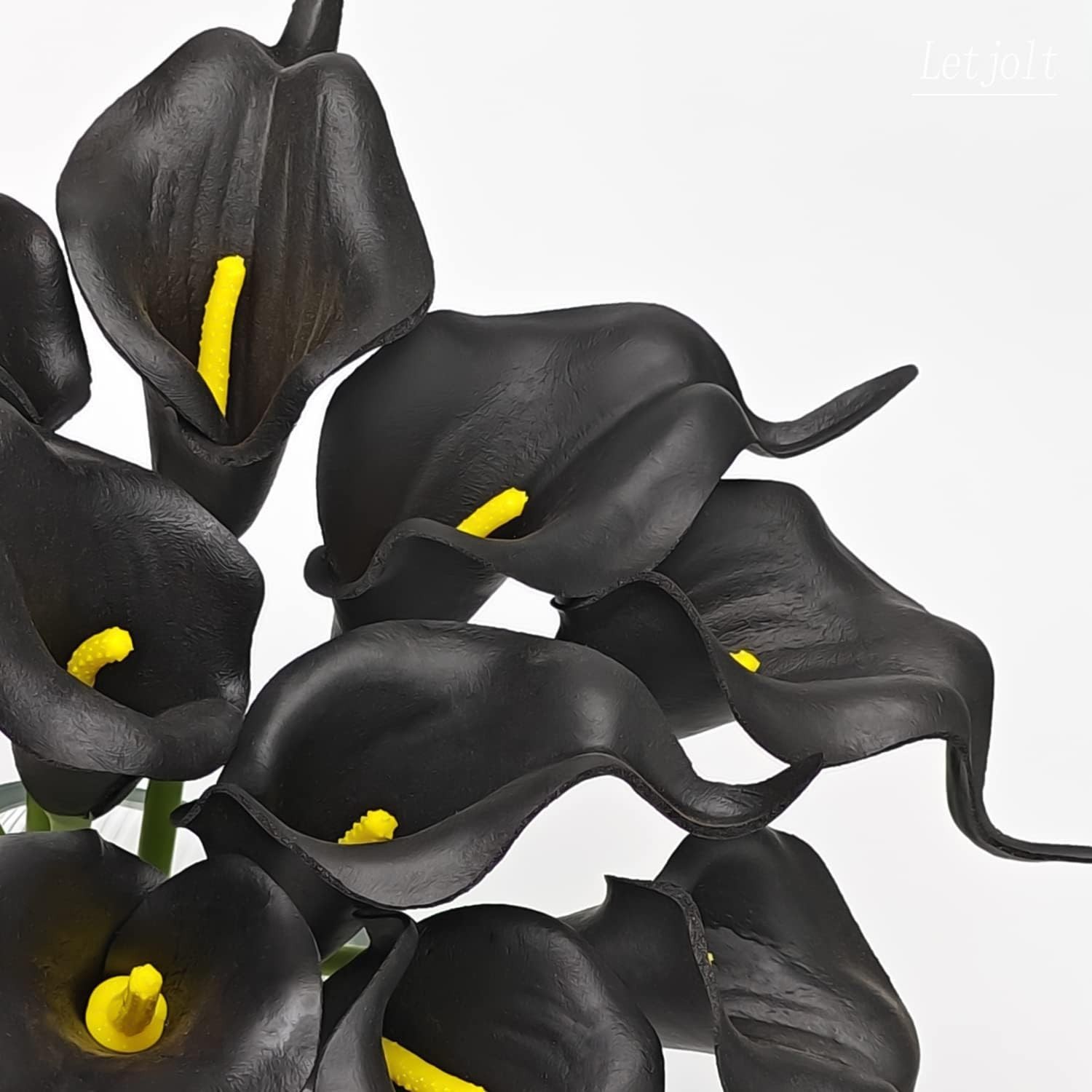 Realistic Black Calla Lilies – 12 Count for Weddings and Home Decoration
