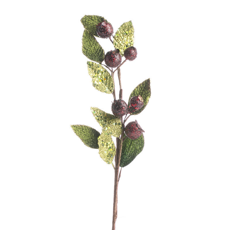 Pack of 4 Burgundy Glittered Artificial Berry 18″ Floral Sprays