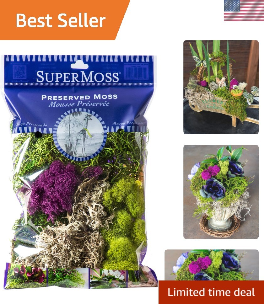 Elegant White Mixed Moss – 120 cu.in. Perfect for Indoor Decor & Potted Plants