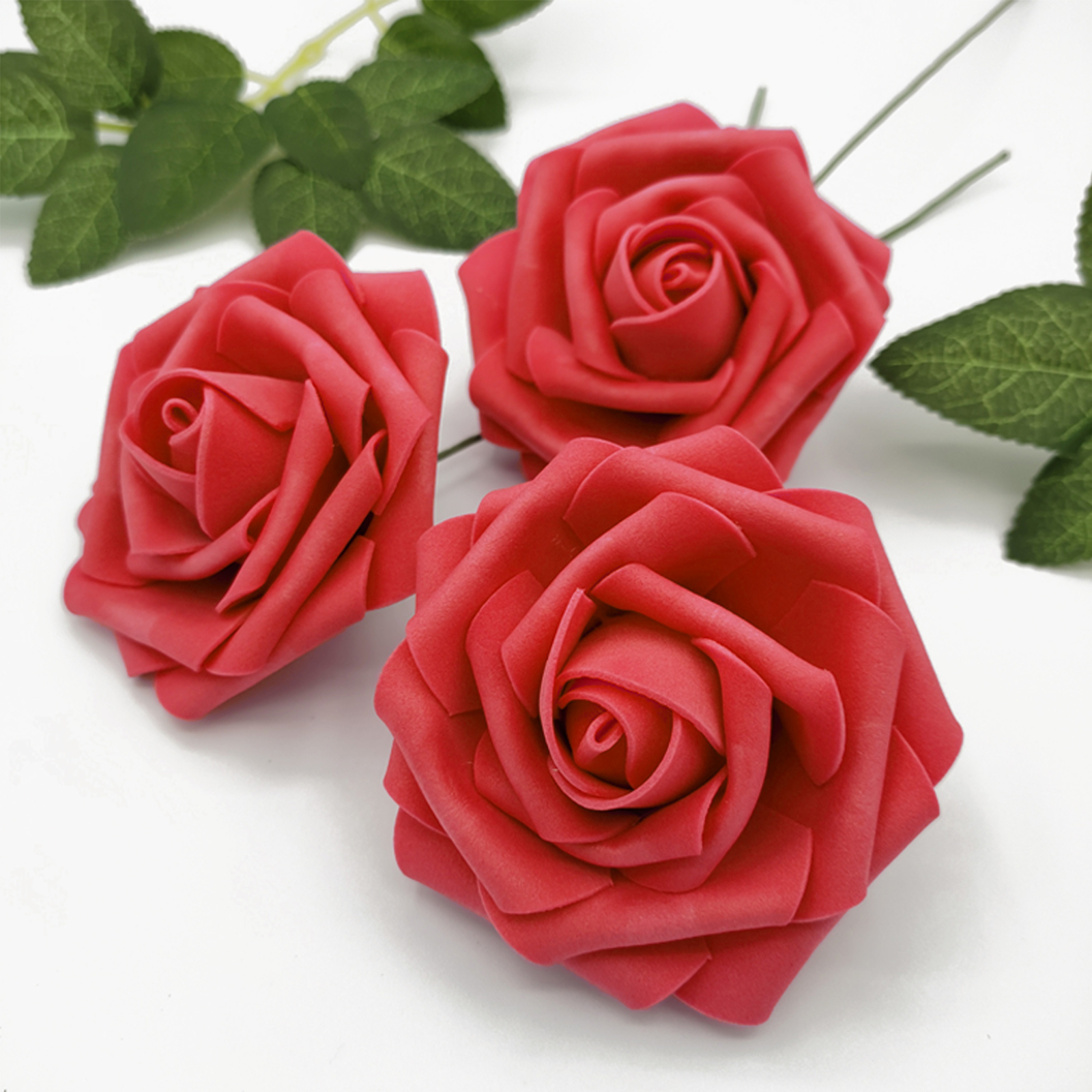 US 25 Artificial Rose Flower Floral Bridal with Stem Wedding Bouquet Decoration