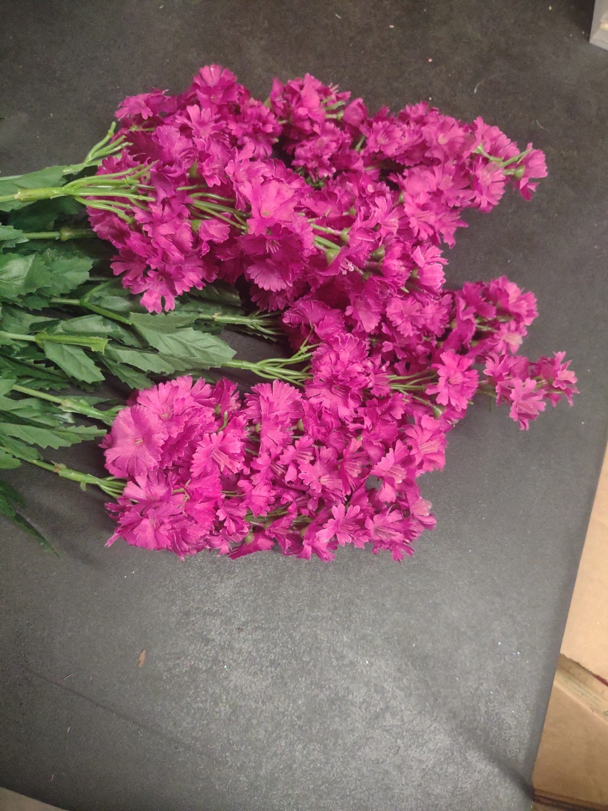 24″ Silk Stock Flower Bush, Fuchsia Hot Pink, 9 Stems Realistic Matthiola