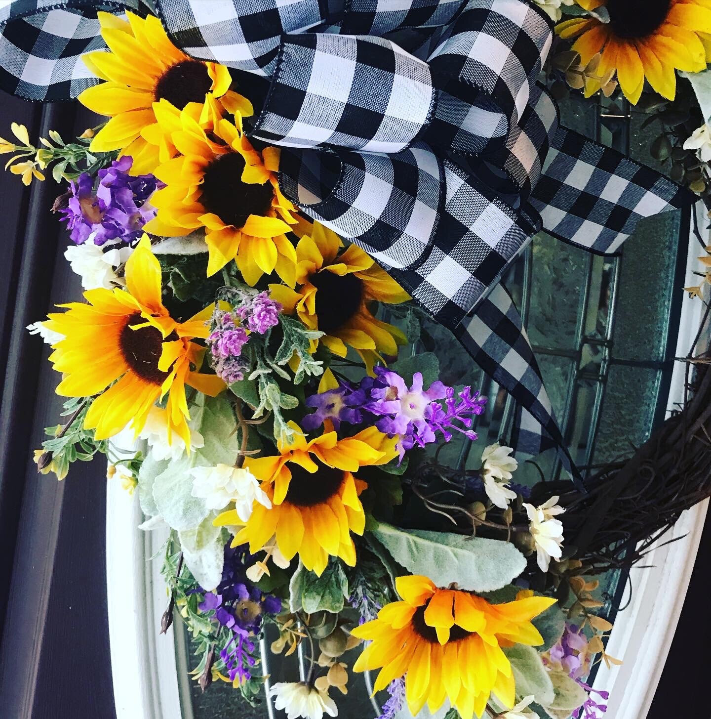 Fall Farmhouse Sunflowers Wildflowers Grapevine Wreath for Front Door Entry