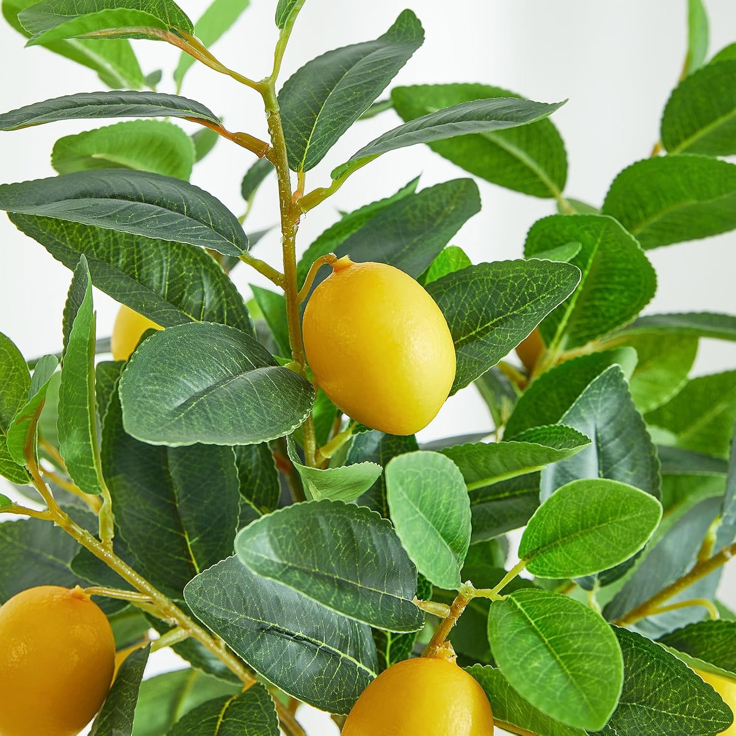 3 Pcs Artificial Lemons Tree Branches – Faux Greenery Stems Realistic Lemon Bran