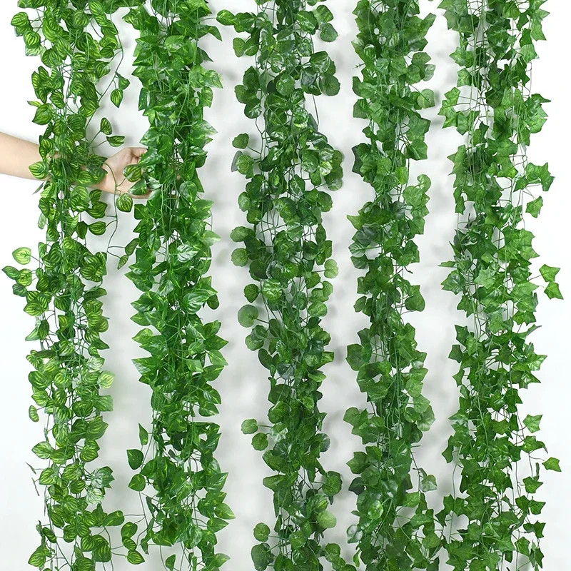 21M Artificial Green Leaves Ivy Vine Garland Creeper Rattan Fake Leaf Plants Han