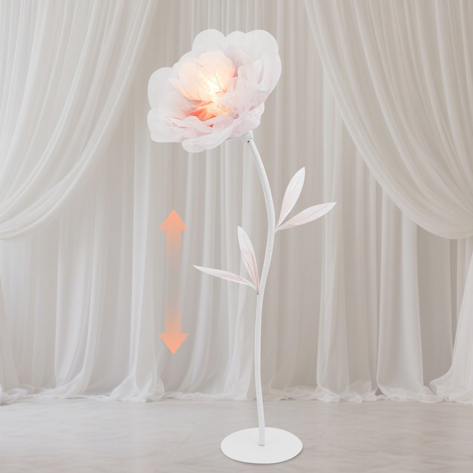 Flower Decoration W/ Light Large Electric Auto-Open Artificial Flower for Party