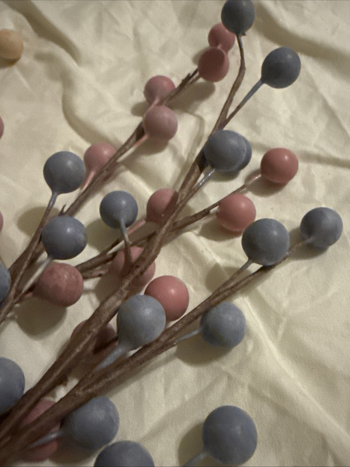 Vtg 70s Floral Berry Picks Lot of 14 NOS 24″ Faux Spring Easter Stems Primitive
