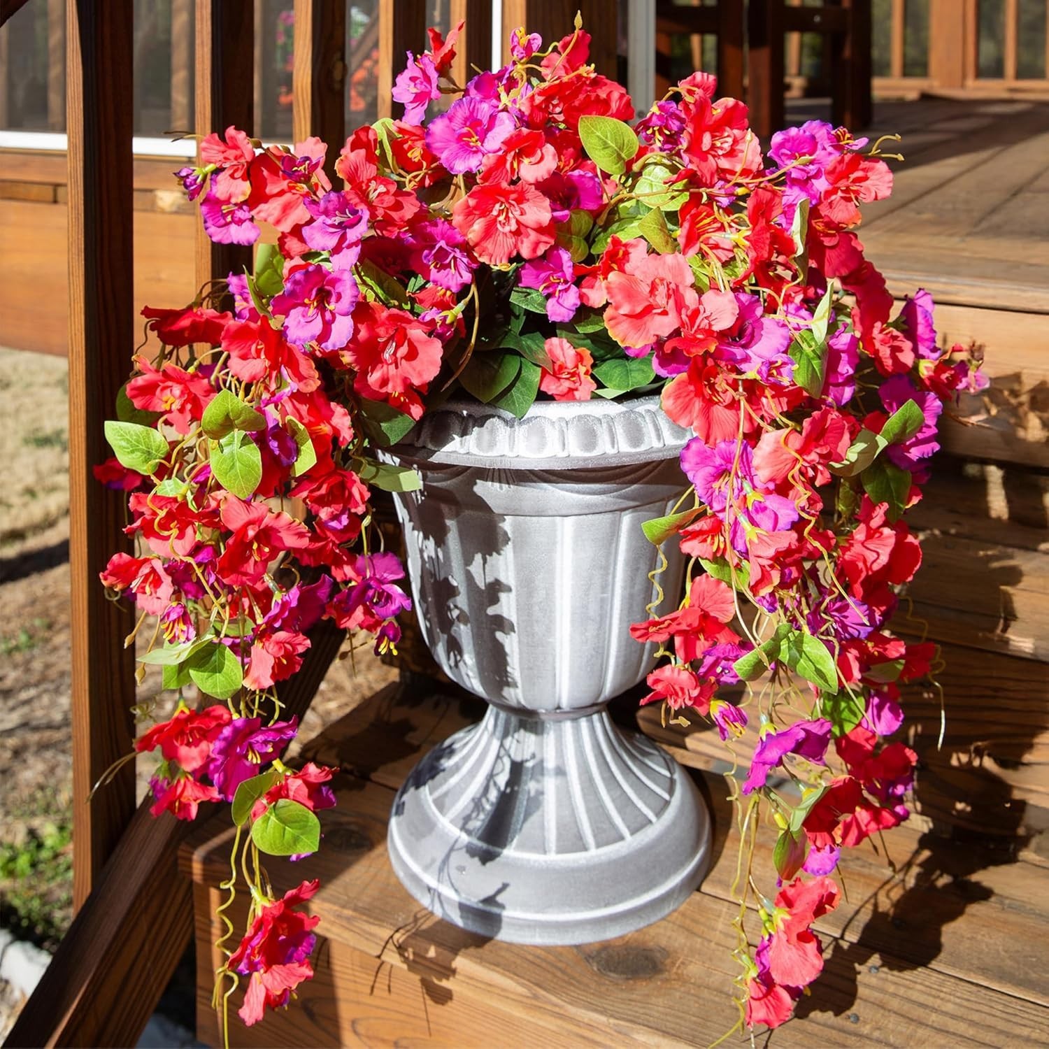 Set of 4 UV Resistant Artificial Hibiscus Flowers for Elegant Outdoor Decor