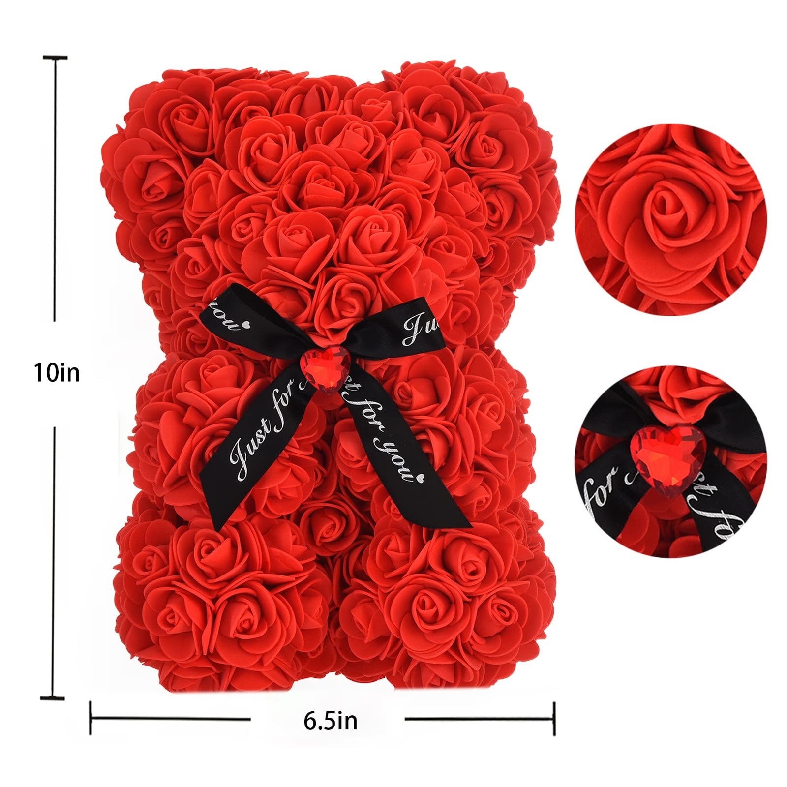 Rose Bear Rose Teddy Bear Gifts for Her Mom Mother Hand Made Flower with Lights