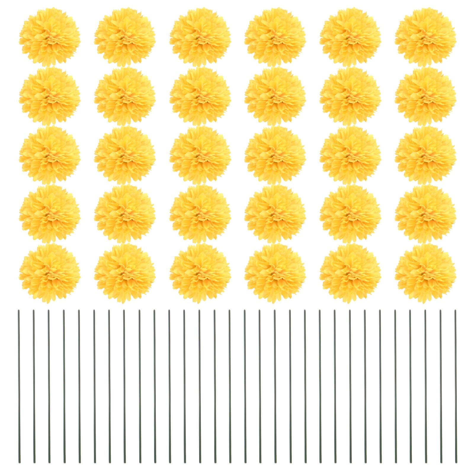 30-Pack Artificial Chrysanthemum Ball Flowers,11 Inch Faux Chrysanthemum Silk…