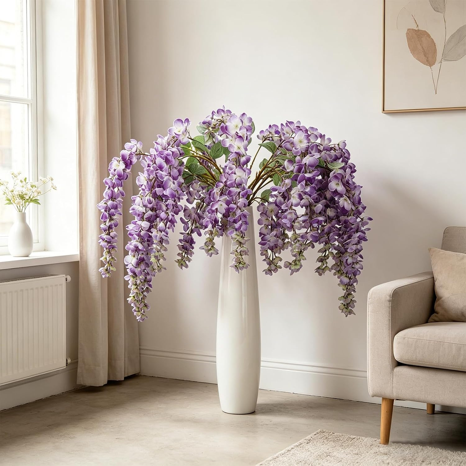 4 Pcs 45.3″ Wisteria Artificial Flowers for Home Wedding Party Decor