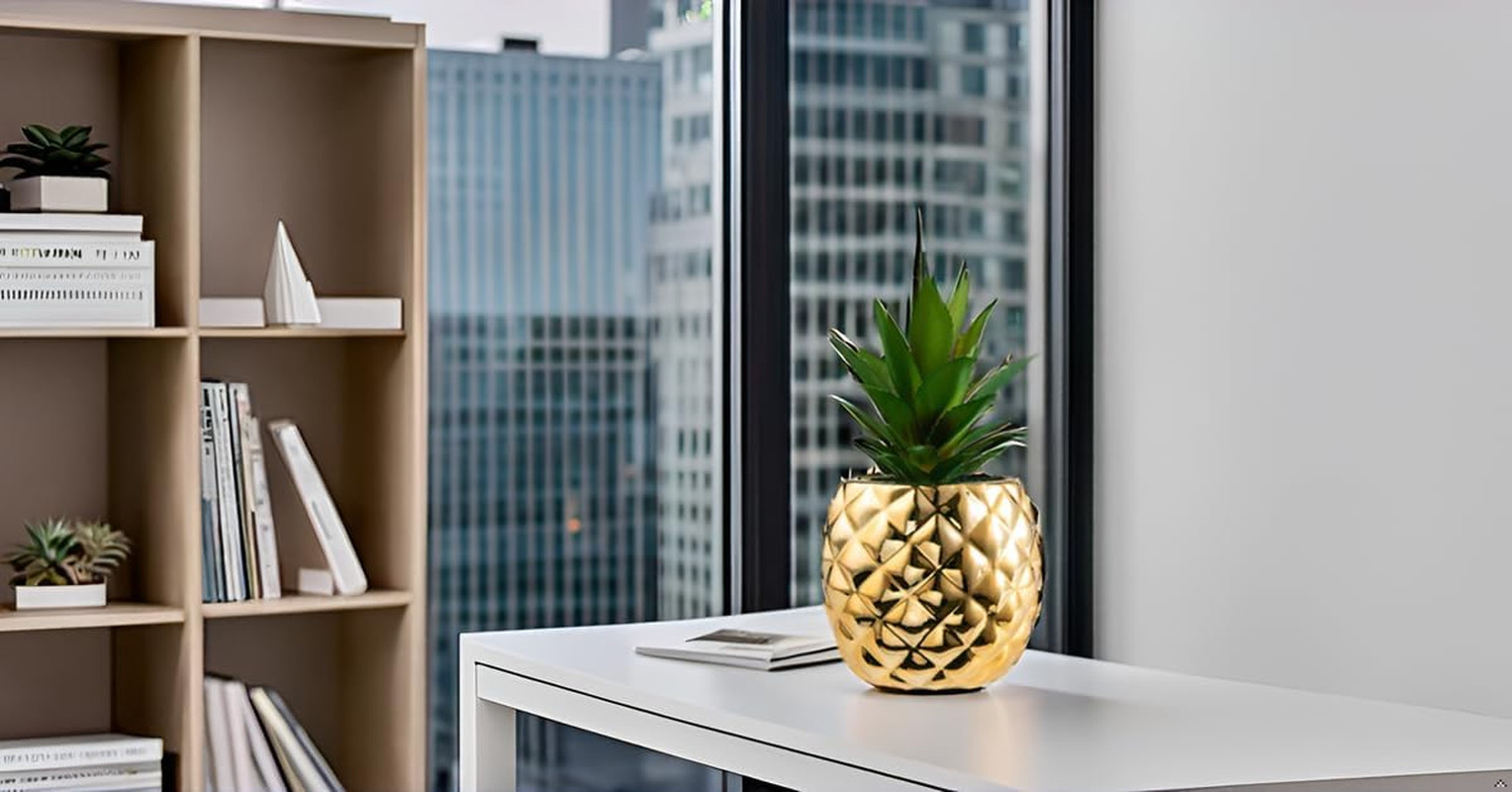 Artificial Succulent Pineapple Plant in Ceramic Pot Ananas Potted Artificial Pla