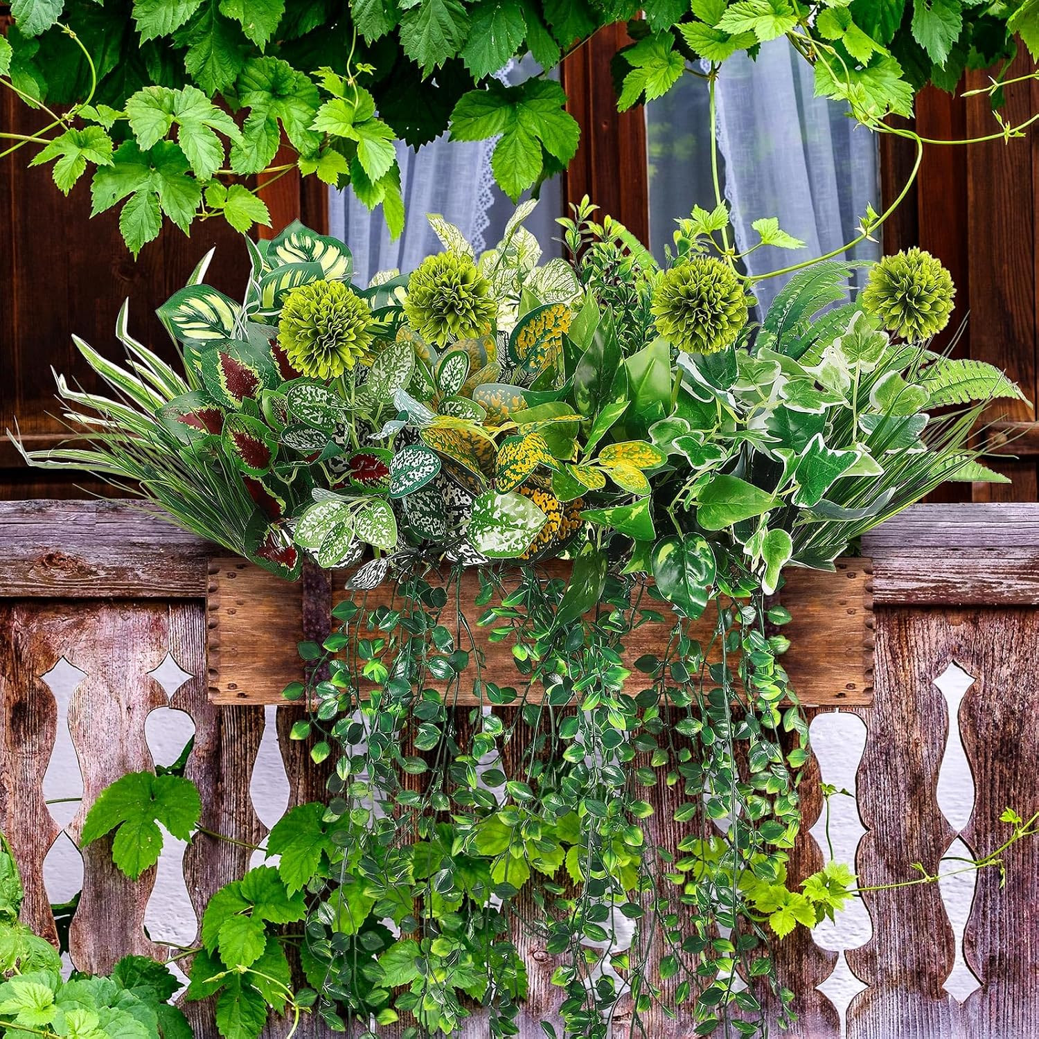 18 Pcs UV Resistant Fake Plants for Outdoor Decor – Greenery Stems & Bushes