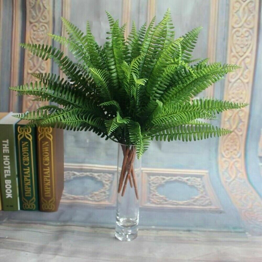 1-5pc Artificial Plants Indoor Outdoor Fake Leaf Foliage Bush Home Wedding Decor