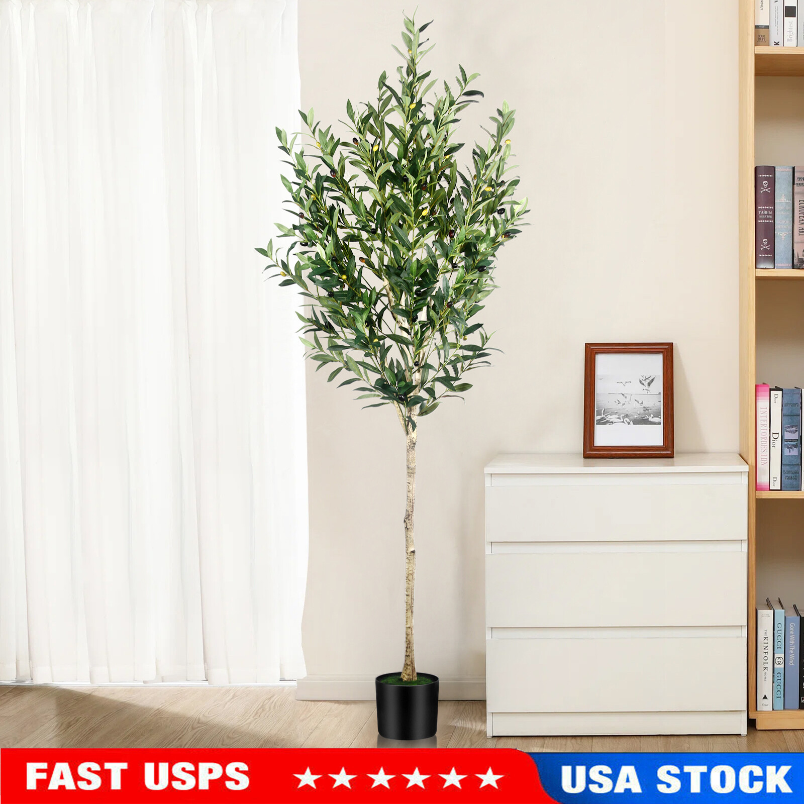 6FT Artificial Olive Tree Faux Realistic Olive Trees Fake Tree For Indoor Decor