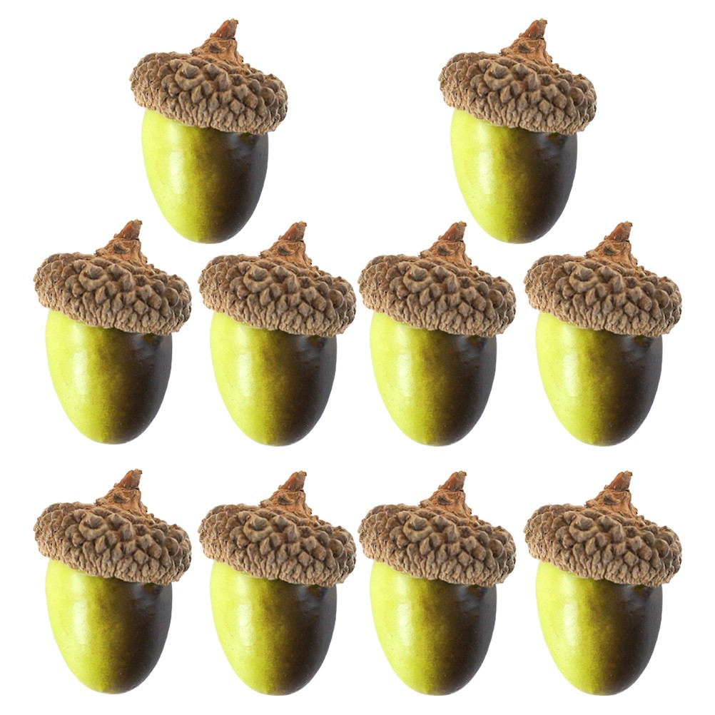10 Pcs Simulated Wooden Acorn Christmas Decor Accessories for DIY Crafts