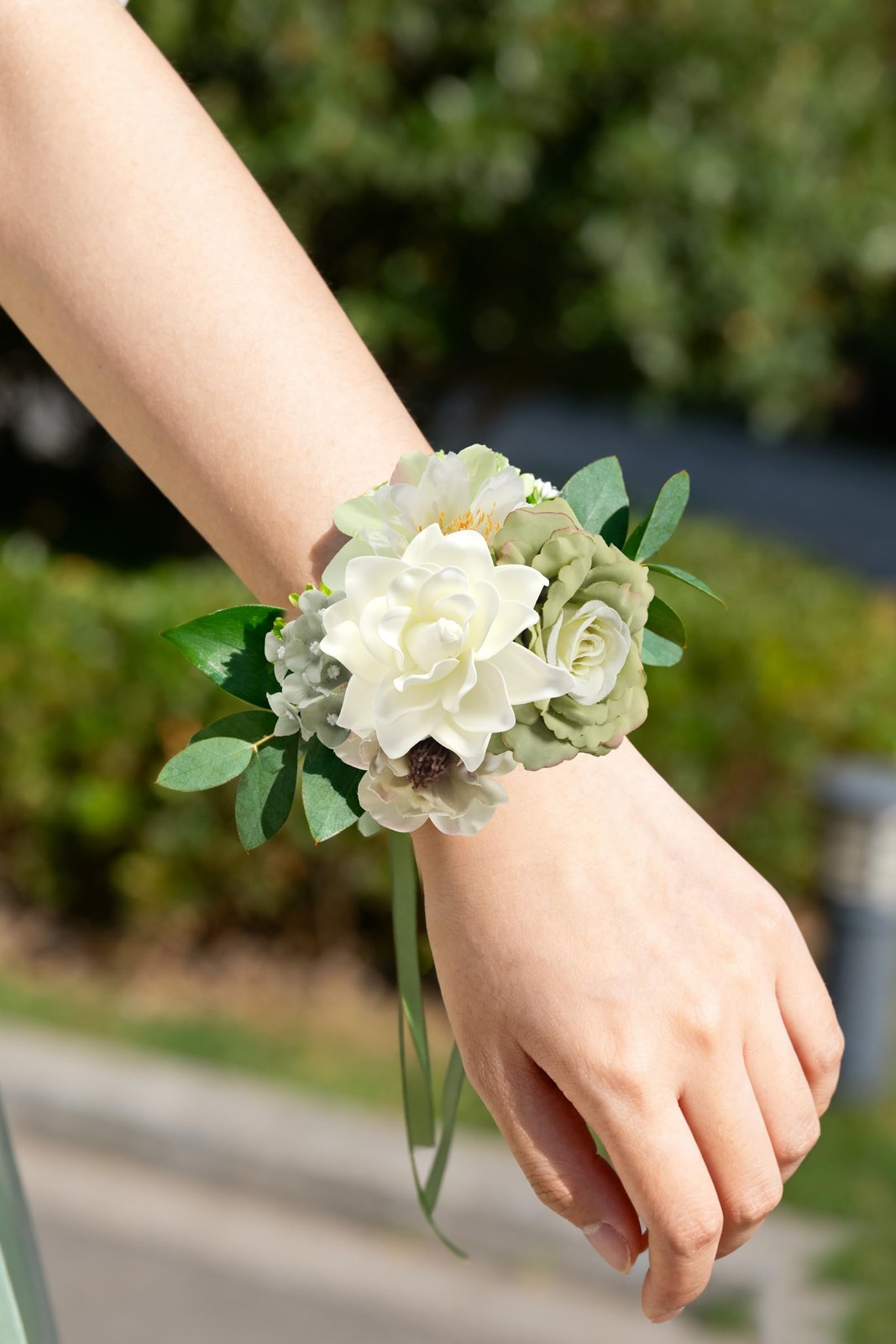 Forest Green Artificial Flowers Combo Box Set Silk Fake Rose DIY Wedding Decor