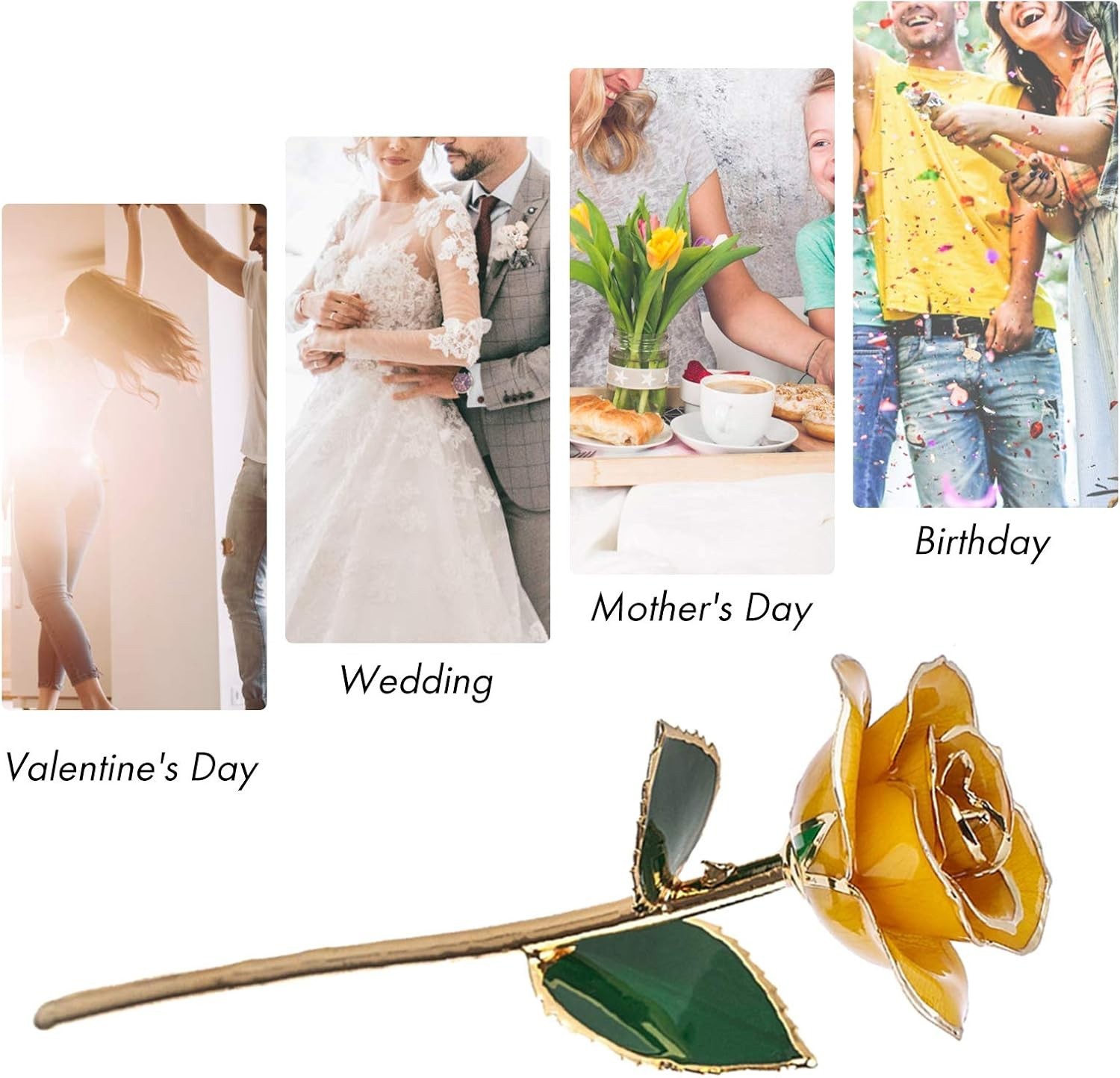 24K Gold Dipped Yellow Rose – Exquisite Gift for Her, Comes with Crystal Stand