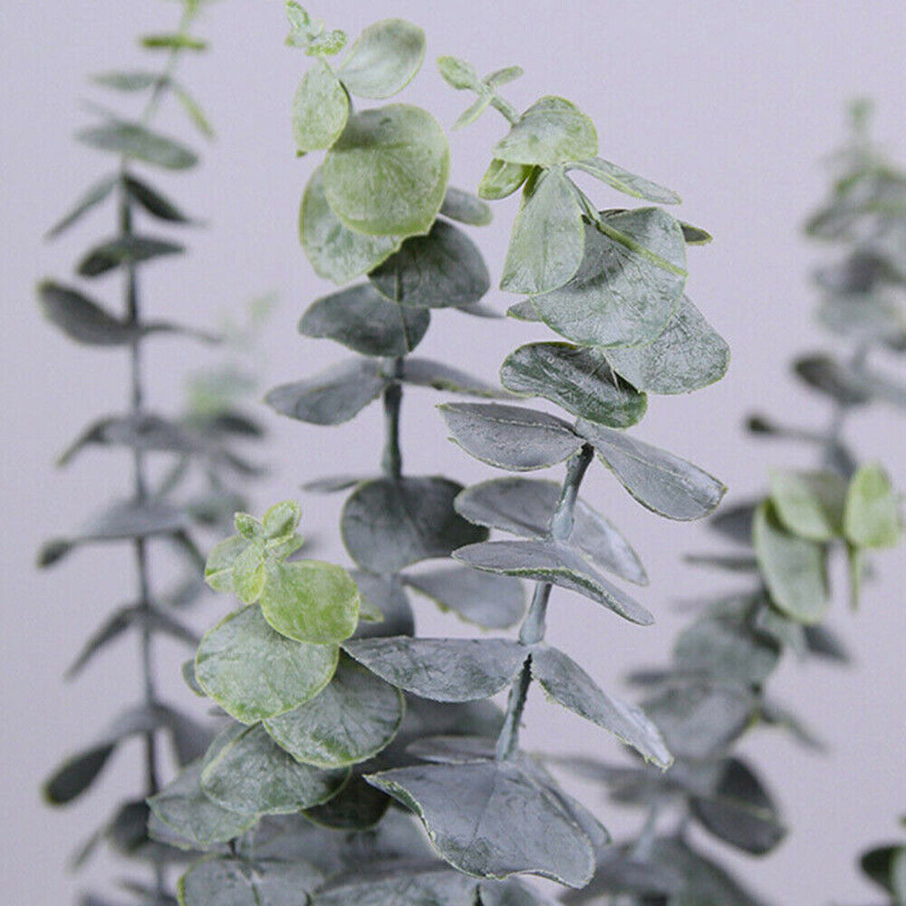 Artificial Plants Eucalyptus Stems Leaves Green Leaf Branches Flowers Decoration