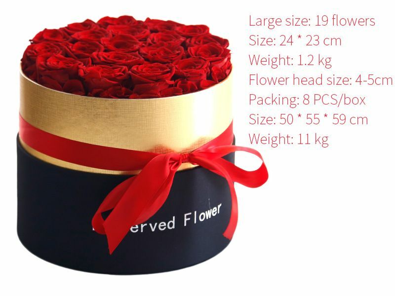 Real Preserved Rose Flower With Box Wedding Mothers Day Gift Romantic For Women