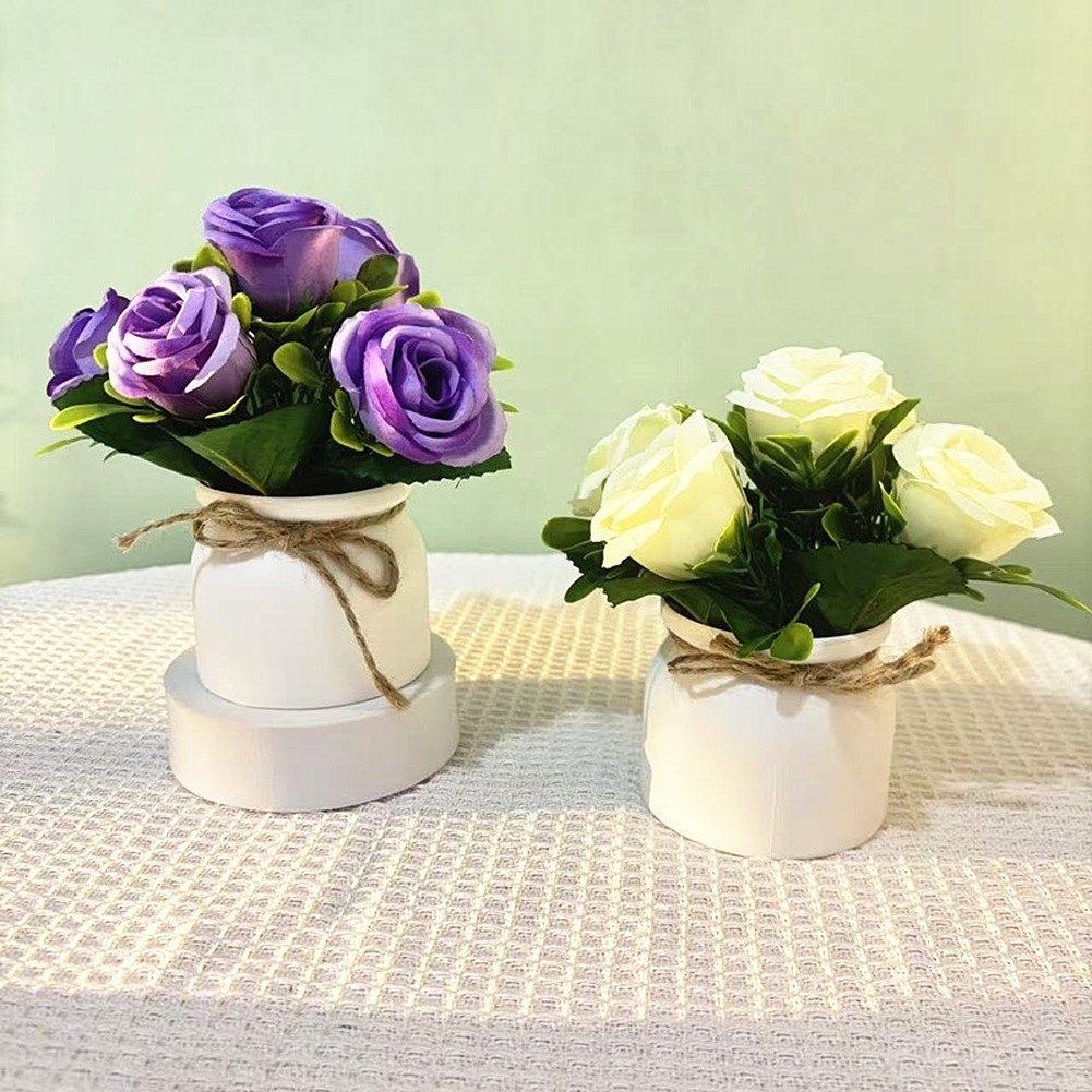 15cm Artificial Bonsai with Lifelike Petals for Indoor Table Decor