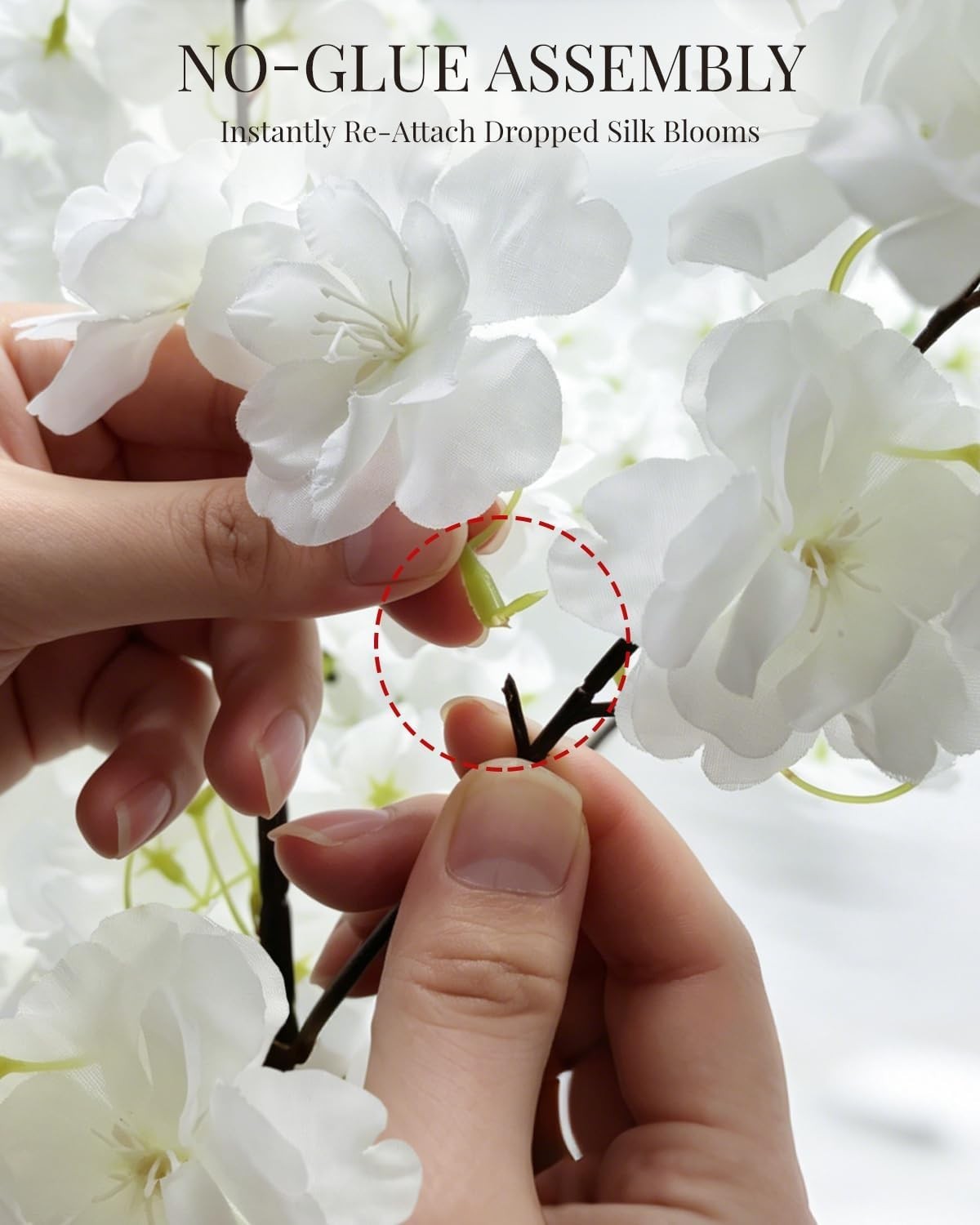 Faux Cherry Blossom Branches with Reattachable Blooms – 39 in for Stunning Vases