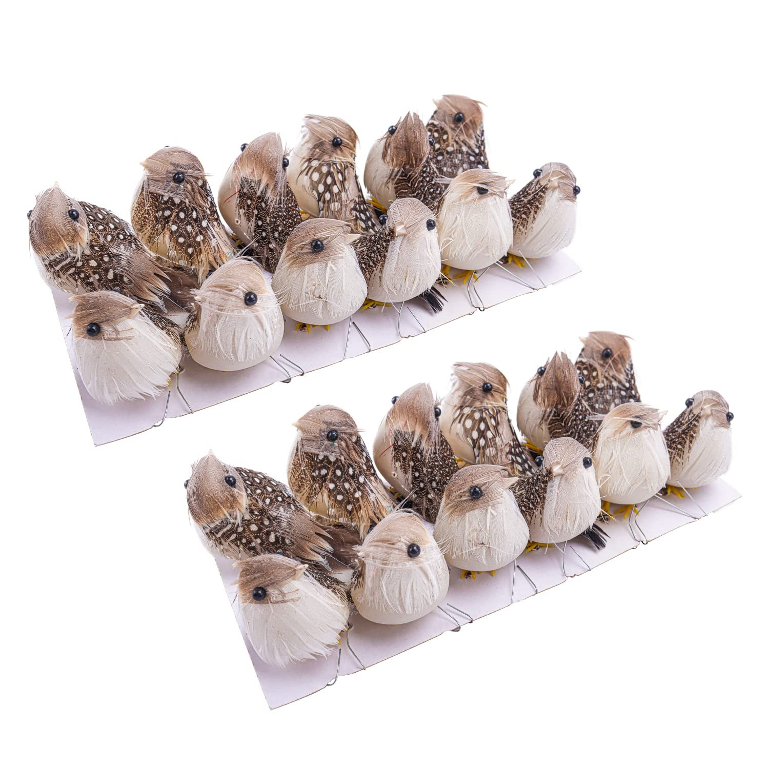 Set B Mini Artificial Simulation Feather Birds Christmas Tree Craft 24 PCS