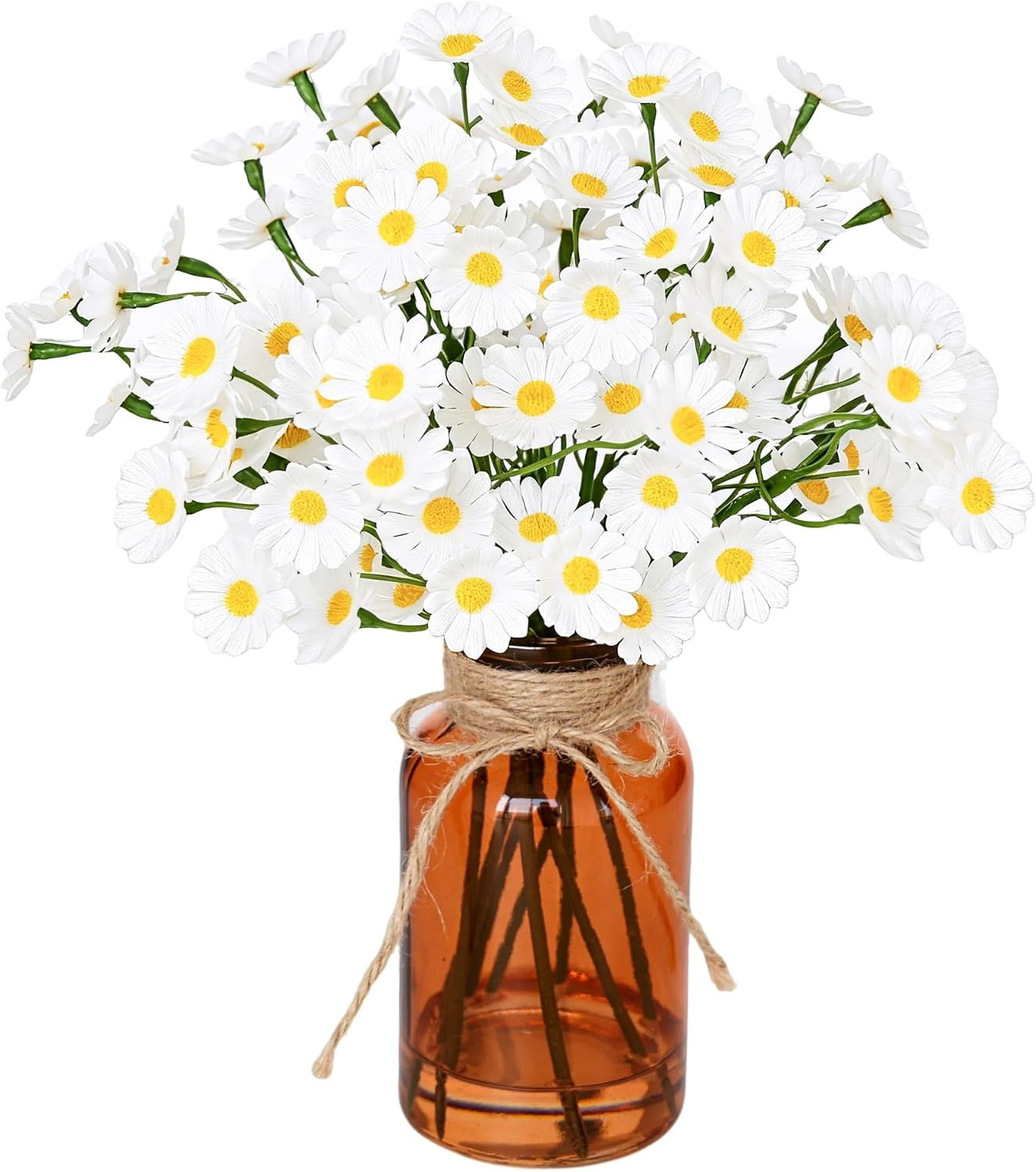 Artificial Eucalyptus Stems in Glass Vase with Faux Water,3Pcs Fake Plant with D
