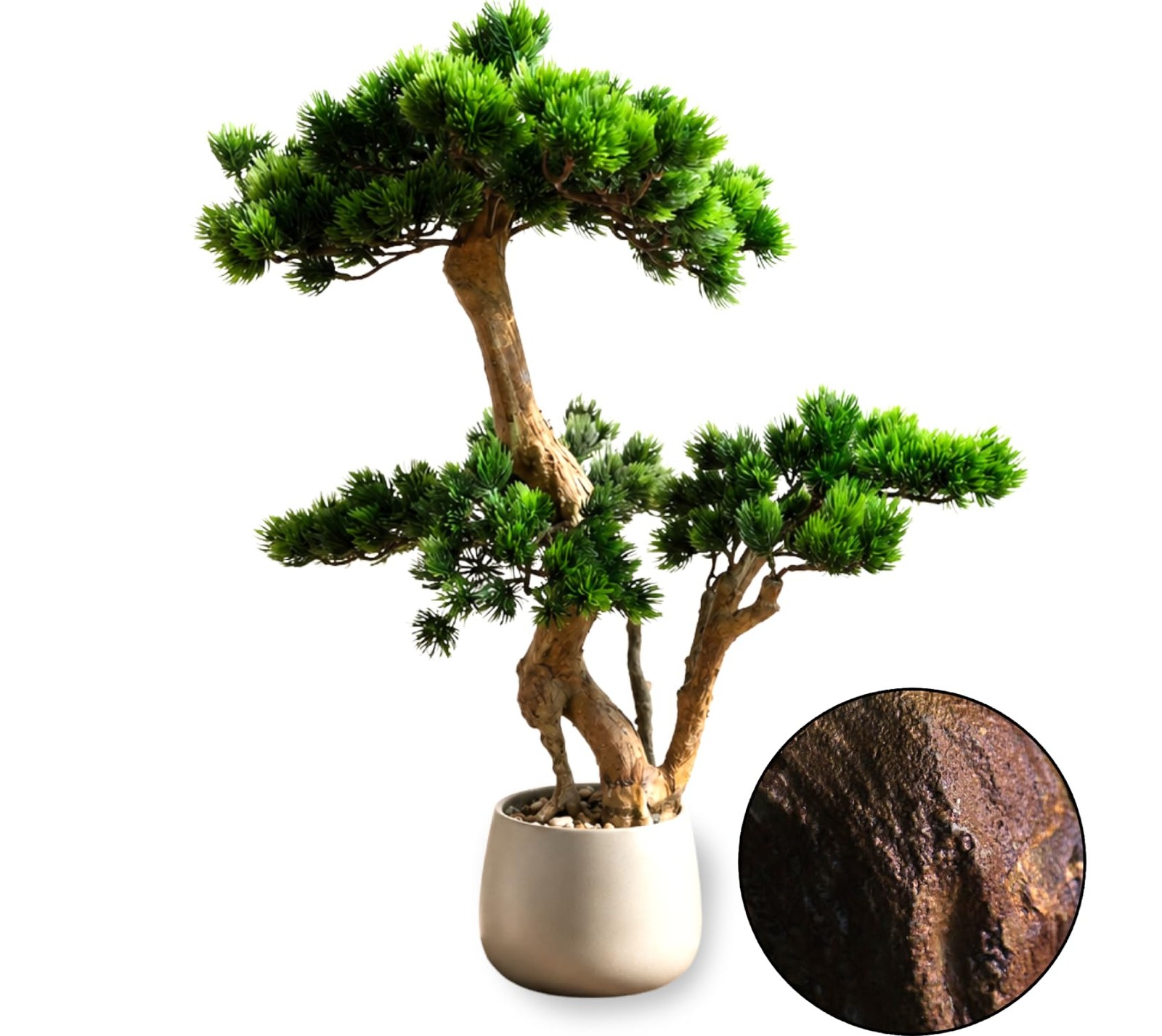 Artificial Bonsai Tree 26″ Tall with Realistic Wood and Ceramic Pot, Fake Pla…
