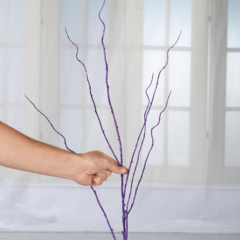 Pack of 4 Purple Glittery Artificial 50″ Decorative Twig Sprays