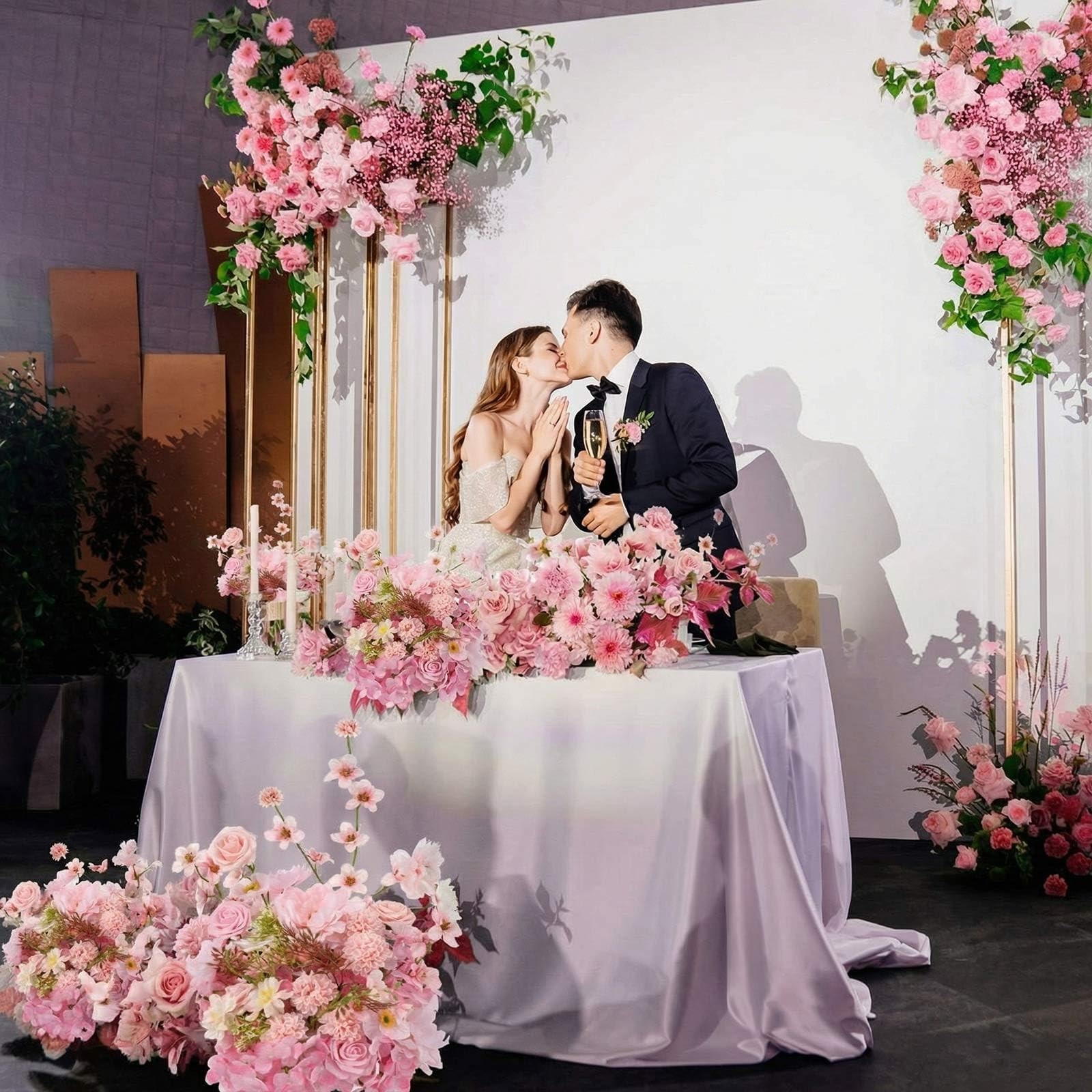 2 Pcs 19” Pink Standing Flowers Balls for Wedding Centerpieces Large Pre-Ass…