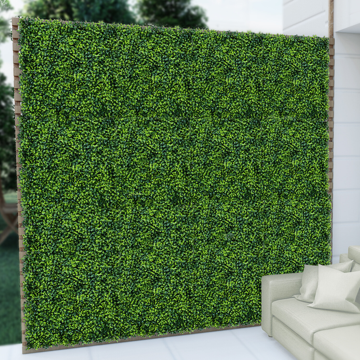 20×20″ Artificial Faux Milan Leaves Greenery Fence Screen Wall Decor Panel