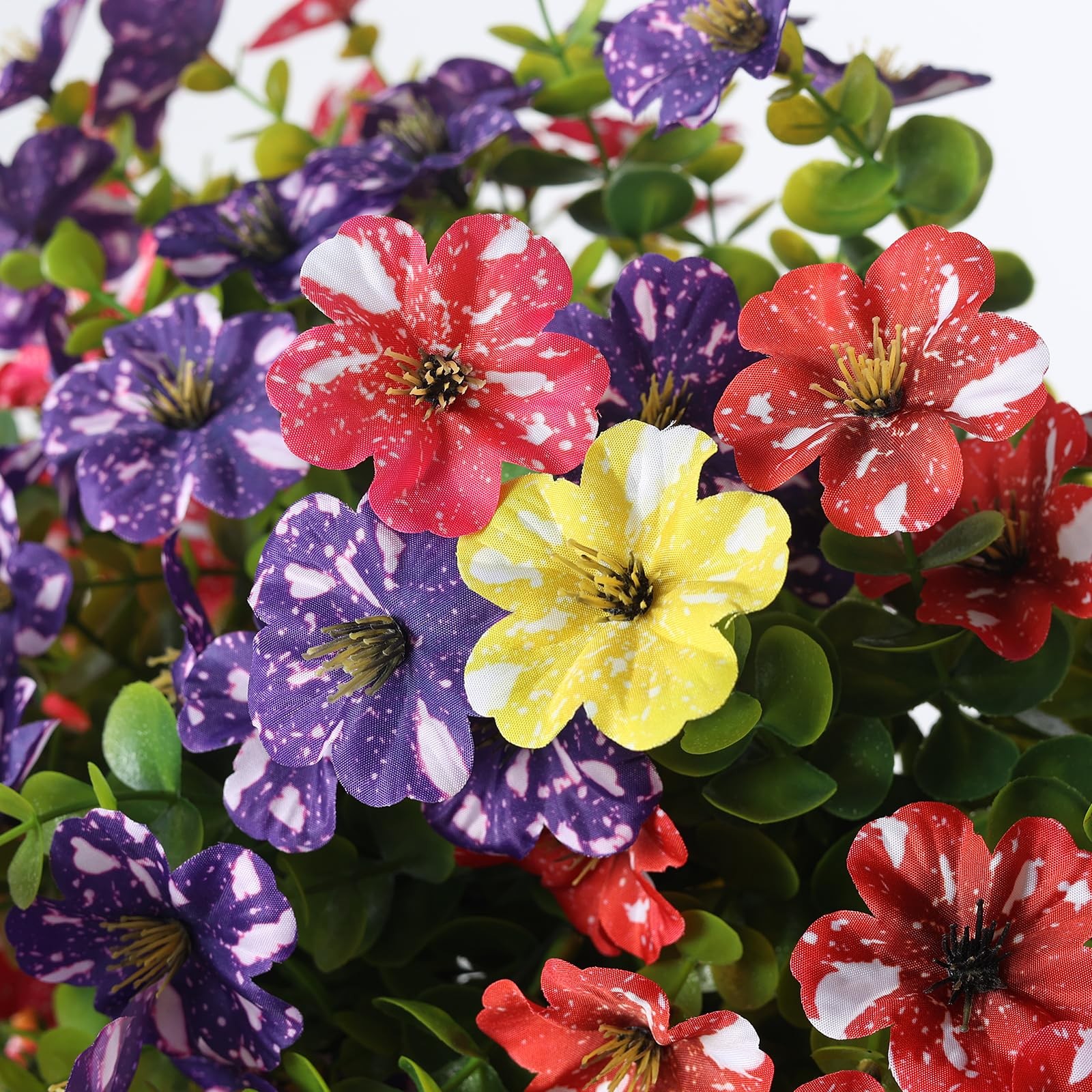4 Bundles Artificial Hanging Morning Glory Flowers for Outdoor Realistic Hanging