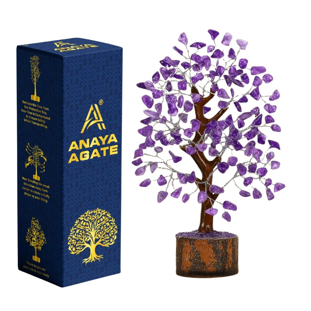 Amethyst Crystal Tree of Life – Handmade Healing Bonsai Purple Tree for Home …