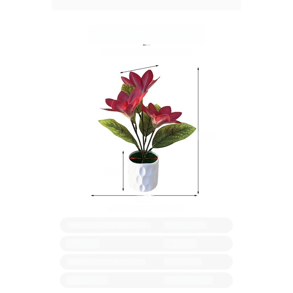 Artificial Magnolia Silk Flower For For TRIO Potted Plant Home Decor Wedding