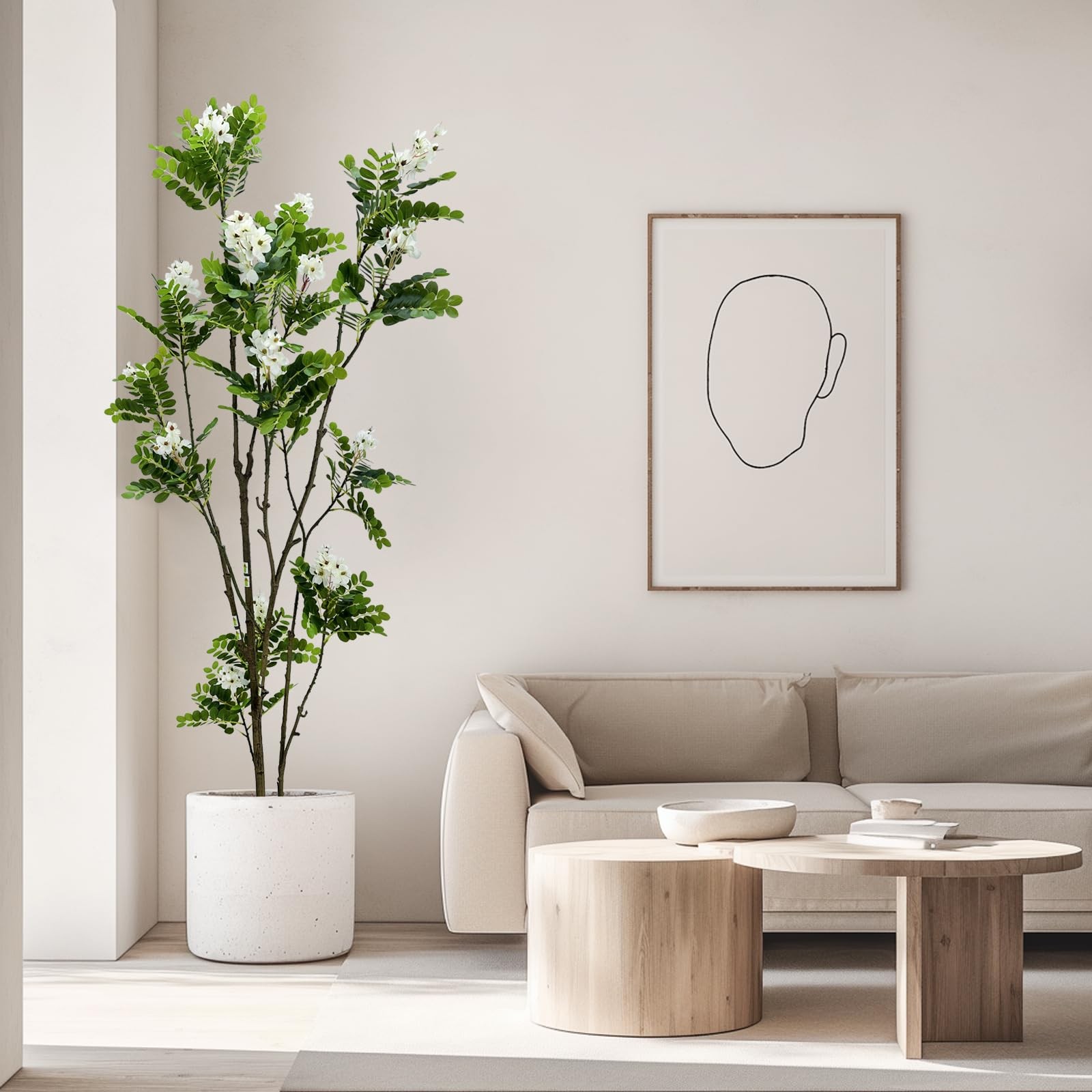 6FT Black Locust Tree, White Flower Plant Indoor Outdoor Decor