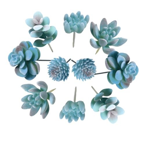 Pieces Fake Succulent Plant,Mini Artificial Succulents,Artificial Air 10 Blue