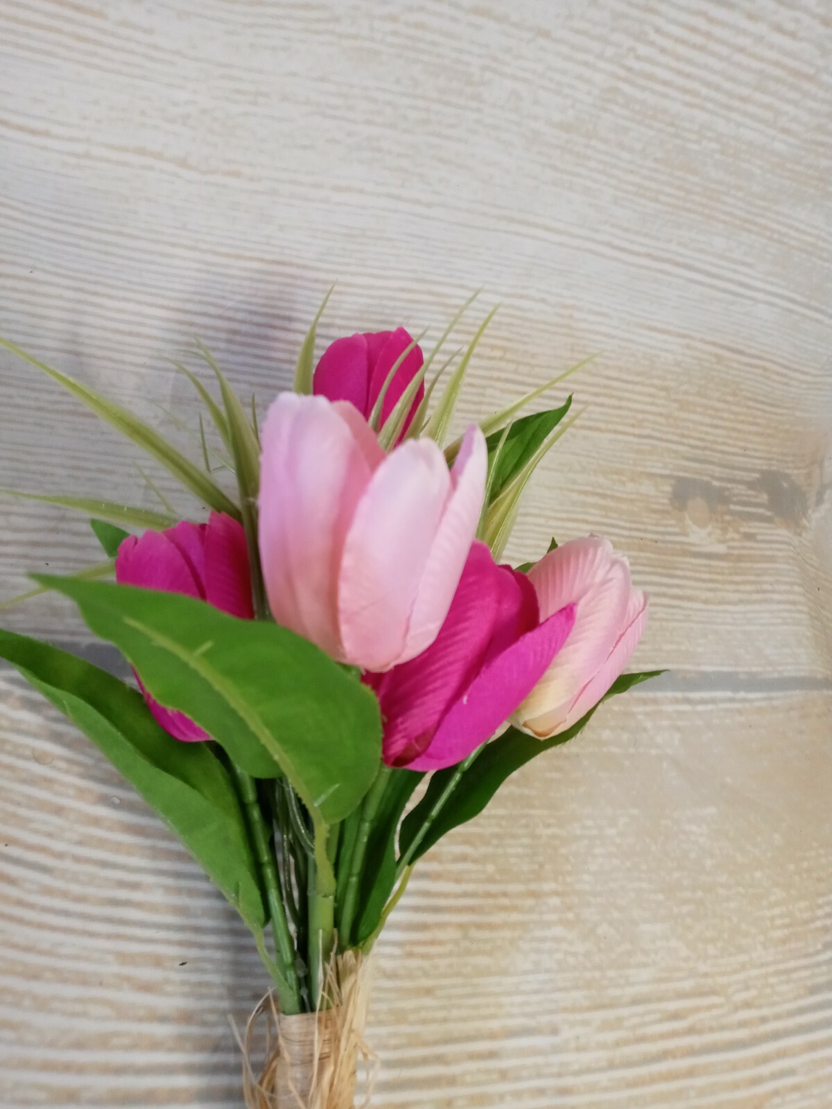 New! Spring Tulips Artificial Flower Bushes Decor Pink Crafts Wreath Vase Floral