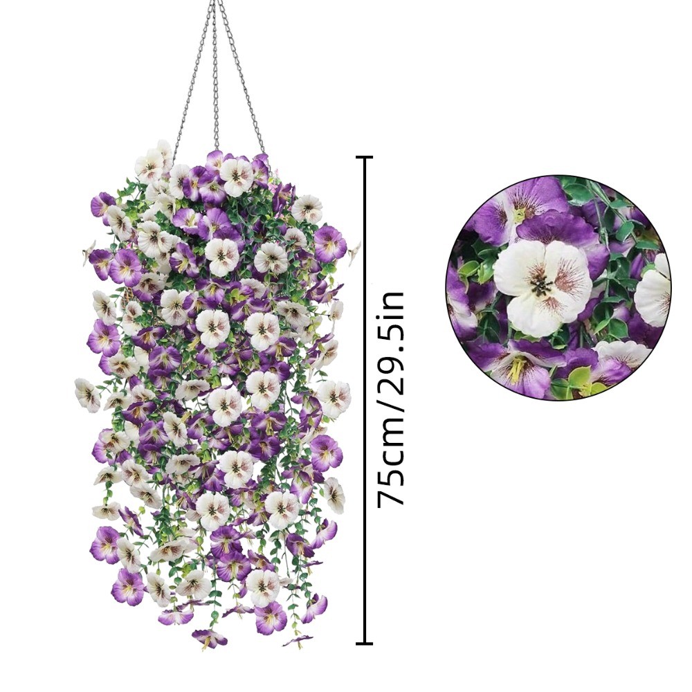 4x Artificial Hanging Orchid Flowers Fake Silk Plants Outdoor Garden Home Decor
