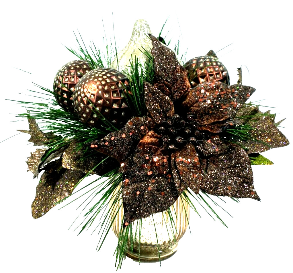 Fall Floral Arrangement In Mercury Glass Vase by Kirkland Home 11″ x 10 1/2″