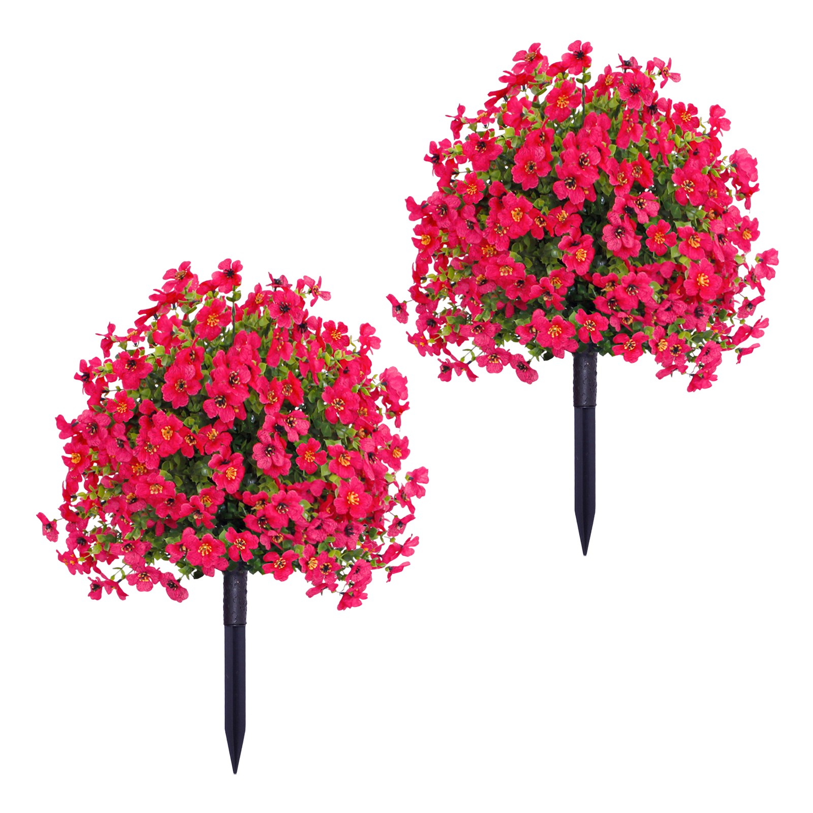 2Pcs Artificial Violet Flower Faux for Indoor Outdoor Garden Porch Patio Wedding