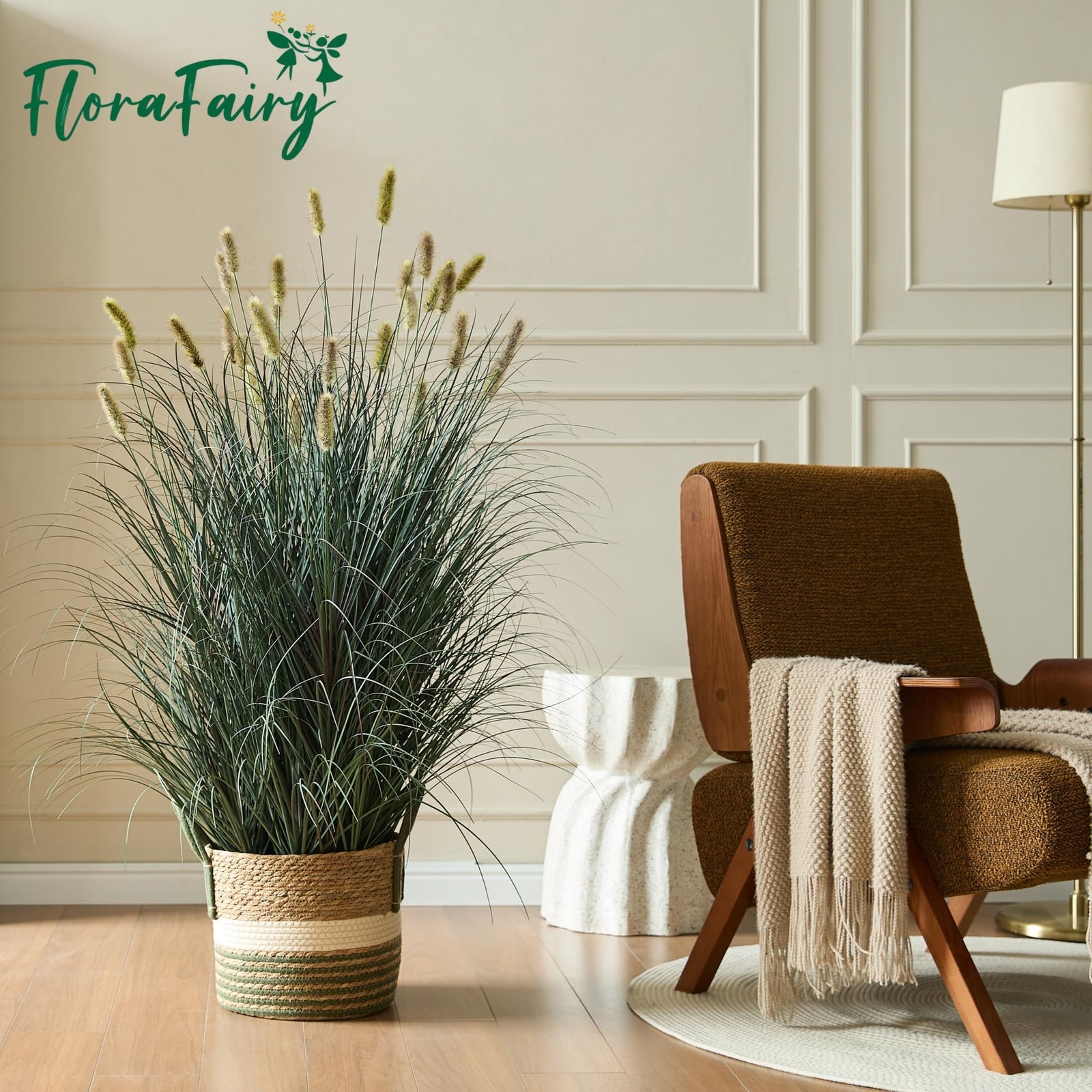 4ft Onion Grass, Artificial Plant and Greenery, Fake Floor Plants Indoor Outd…