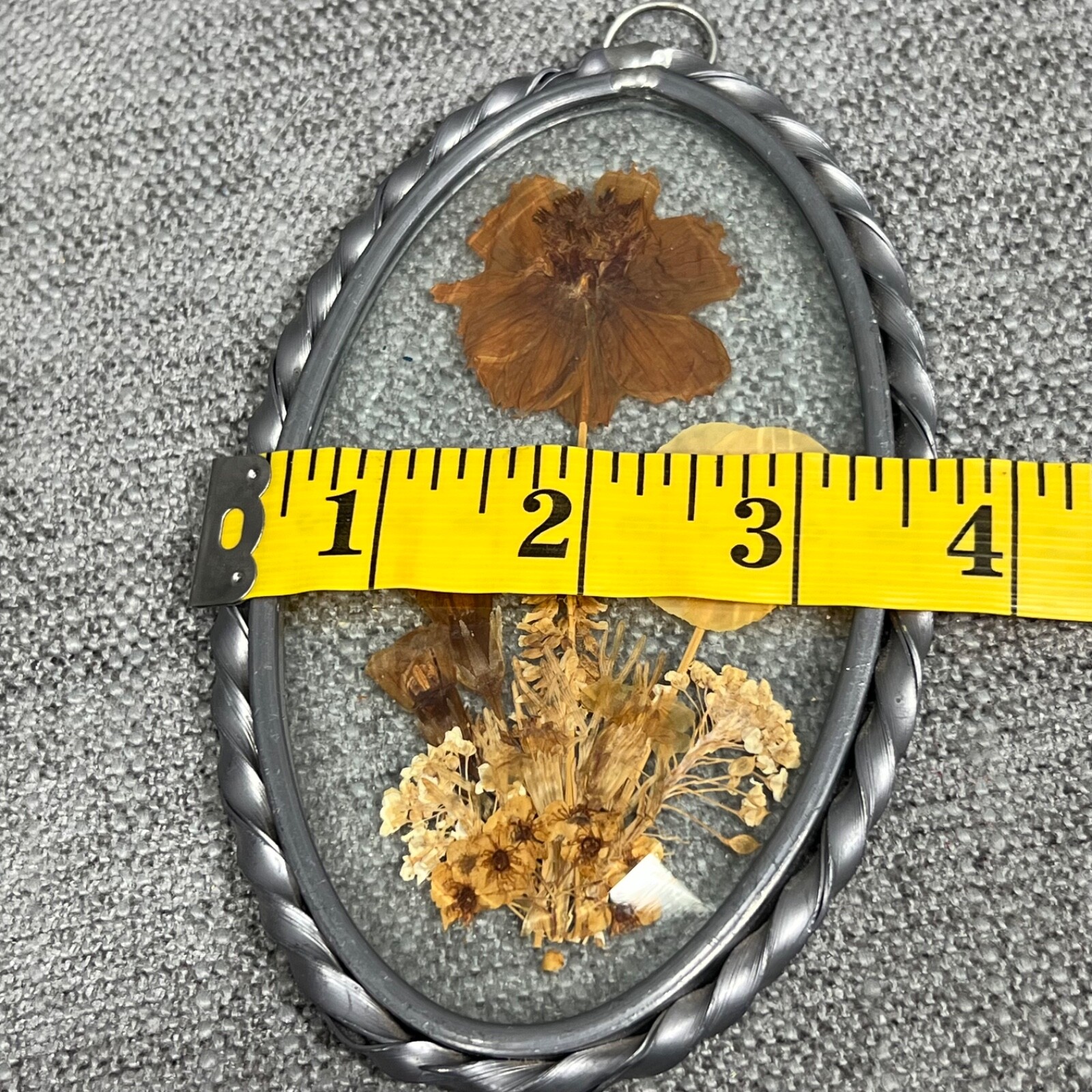 3 Lasting Impressions Dried Flower Wall Hangings Twisted Pewter Frames USA Made