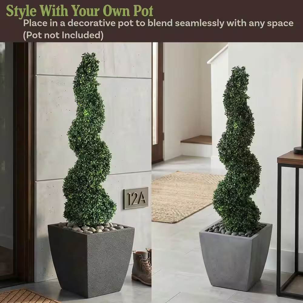 4 Ft. Artificial Boxwood Spiral Topiary Tree