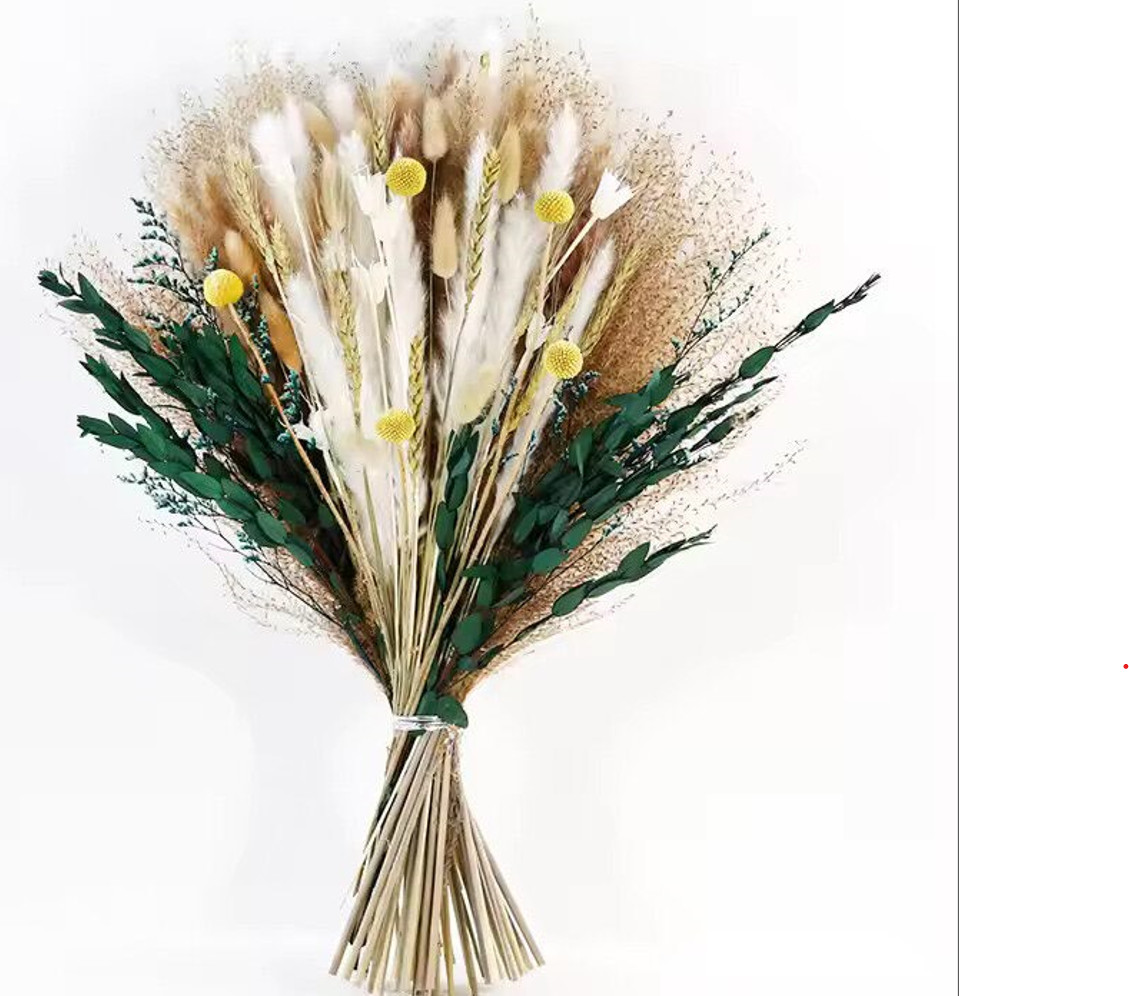 75 Pcs Luxuriant & Lush Dried Pampas Grass Décor 17” Flower Arrangement #18