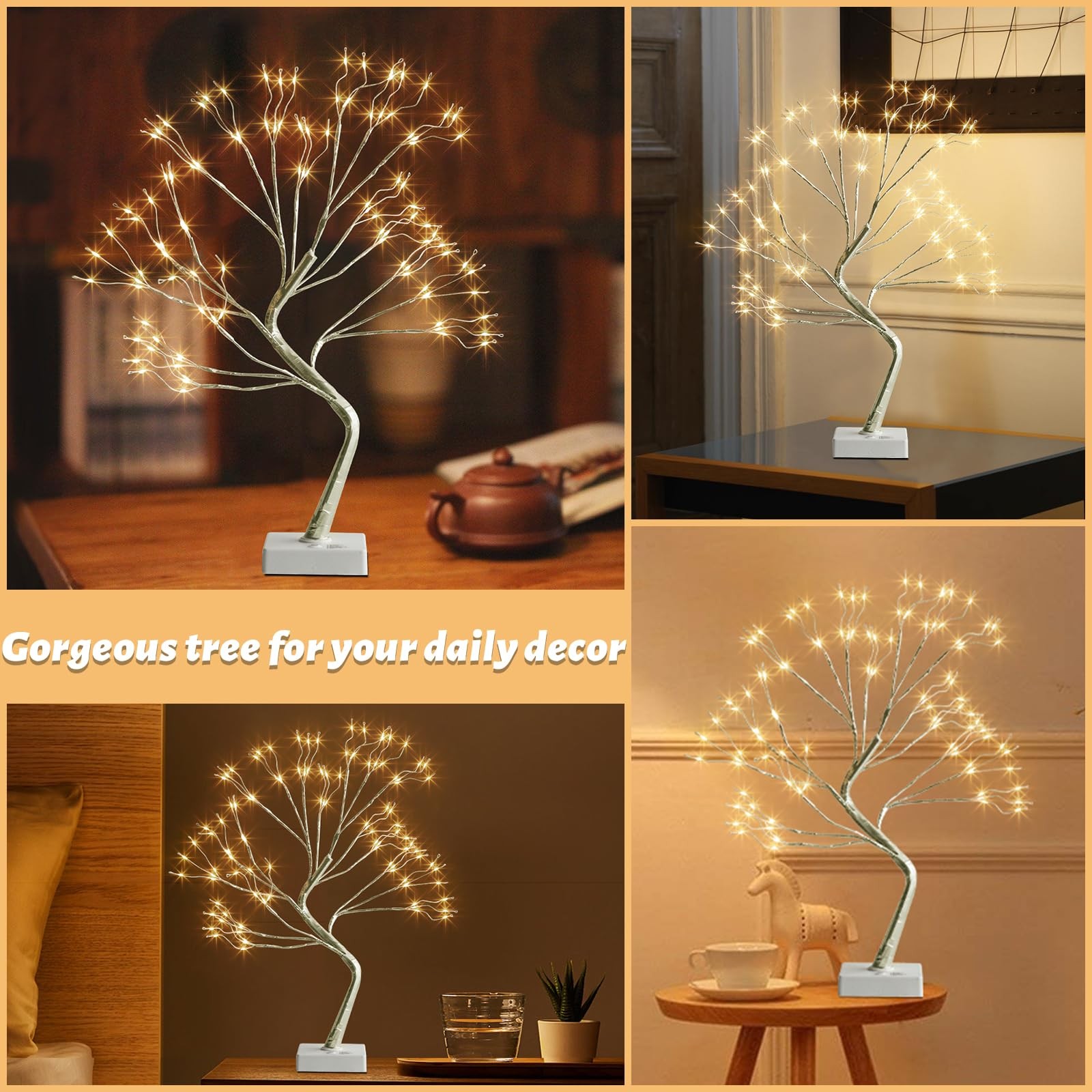 Fairy Light Tree, 108 LED Lighted Trees for Decoration Inside, Christmas Tree…